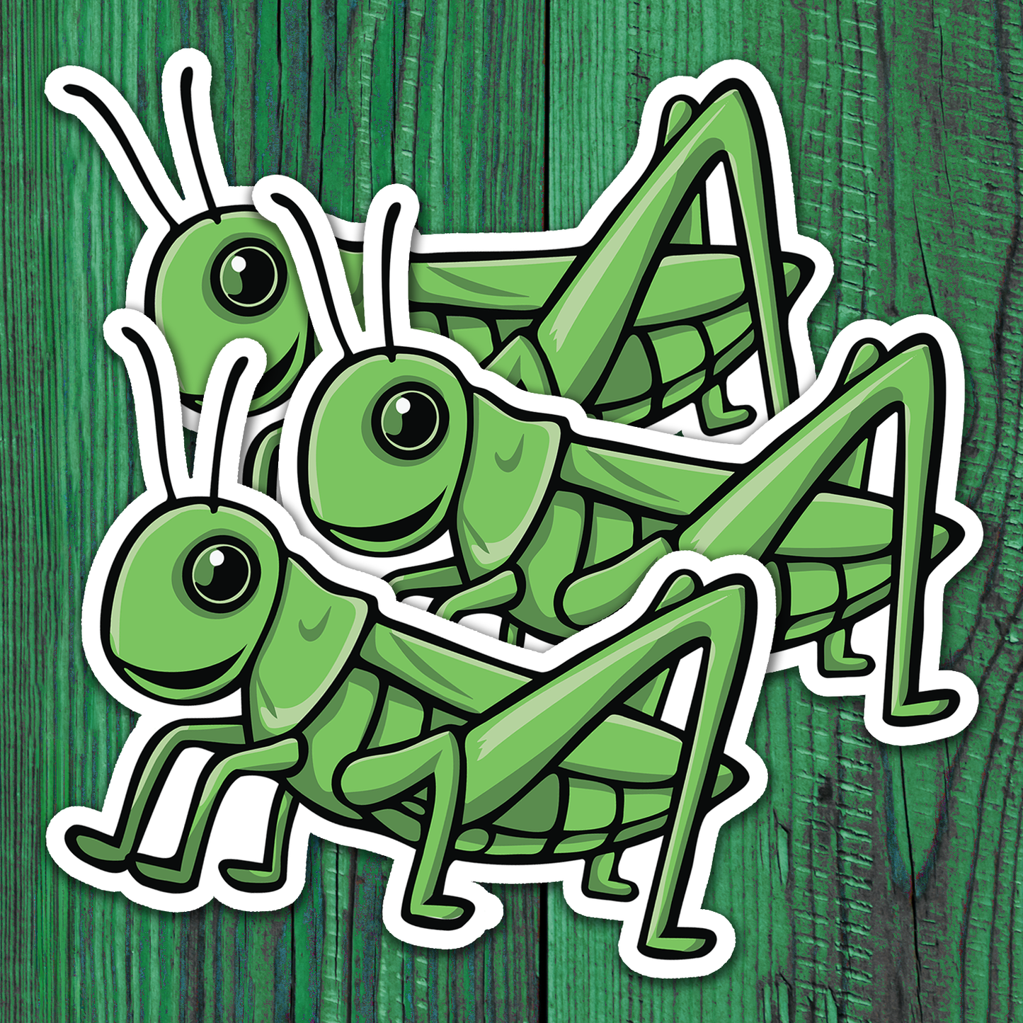 Small 2" Grasshopper Stickers Bundle - Waterproof, Fade-Resistant Decal Sticker Insect Bug Decals