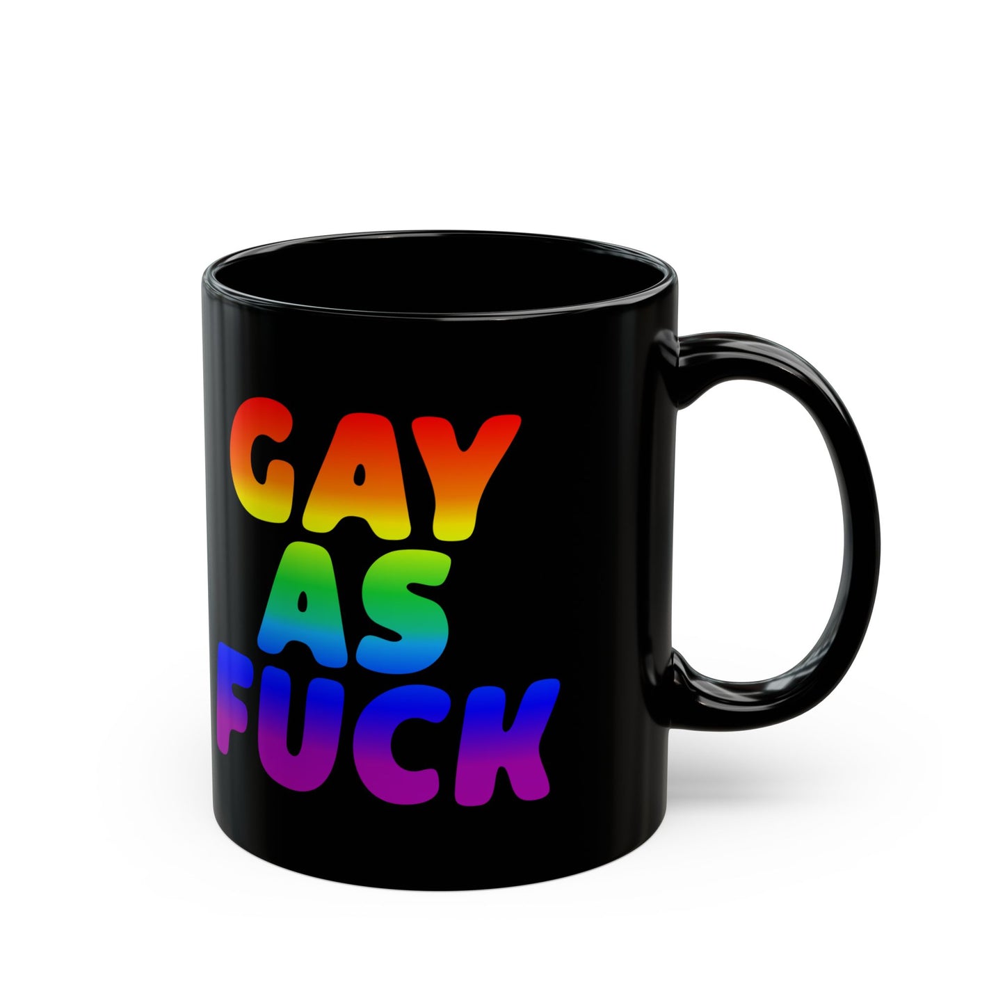 Gay As Fuck Coffee Mug 11oz - LGBTQIA+ Gay Lesbian Pride Month Black Ceramic Mugs, Funny Queer Gay Gifts