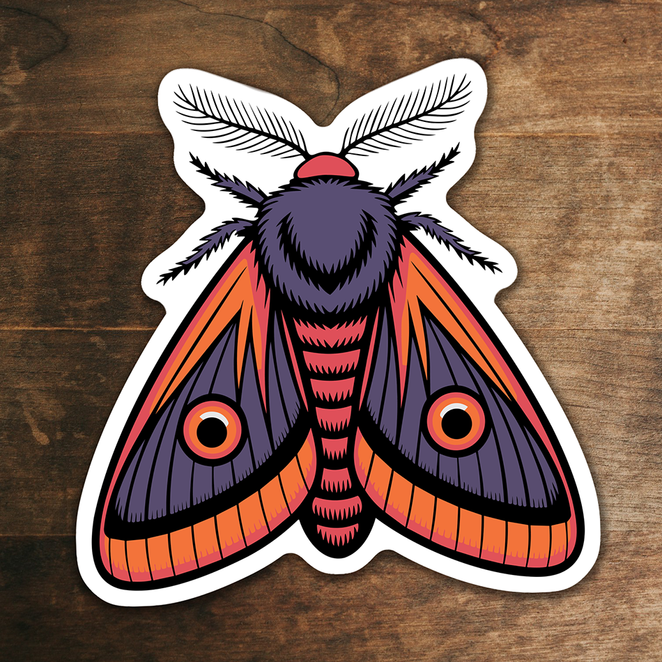 Small 2" Moth Sticker Bundle - Waterproof, Fade-Resistant Decal Stickers Moths Insect Bug