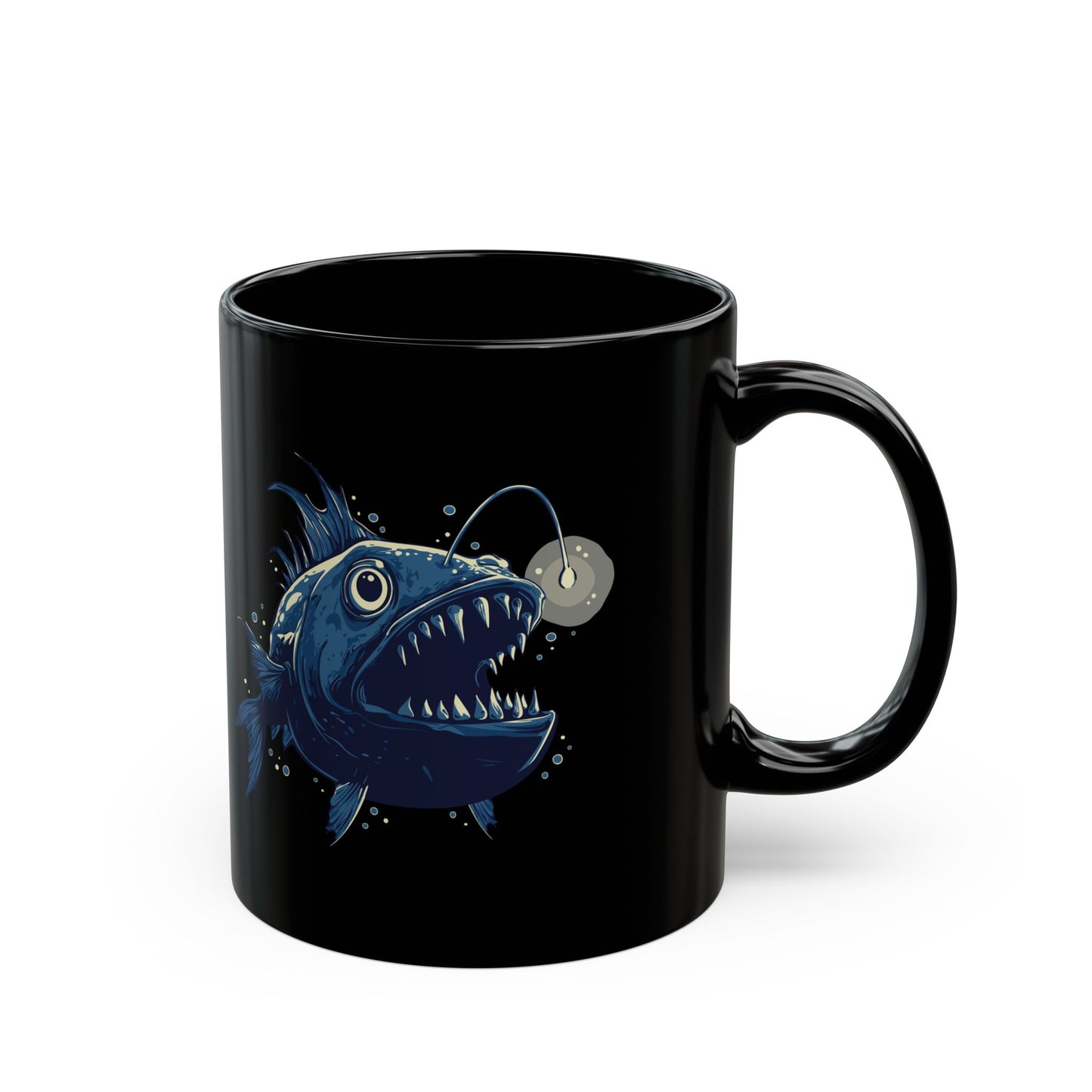 Deep Sea Anglerfish Coffee Mug Ocean Life Angler Fish Bioluminescent Lure Ceramic Mugs - Nautical Ocean Animals Gifts