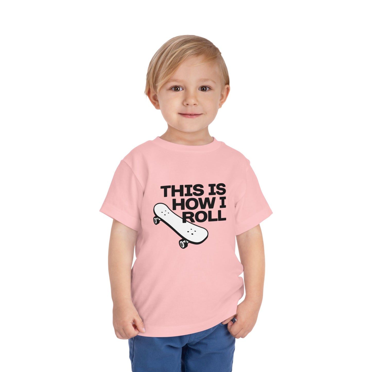 This Is How I Roll Skateboard Skater Toddler T-shirt Short Sleeve Tee With Skater Design
