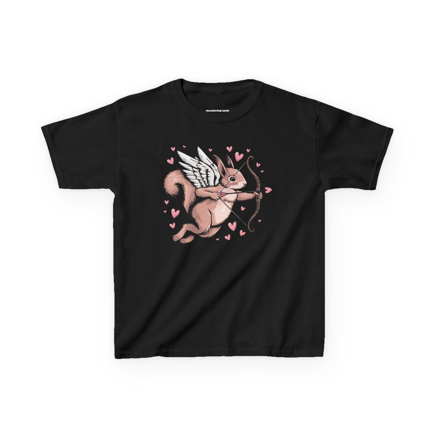Cupid Squirrel Valentine's Day Kids T-shirt, Love Heart Tee, Valentine Cupid Arrow Squirrels Shirts Unisex Girls Boys Valentine's Gifts