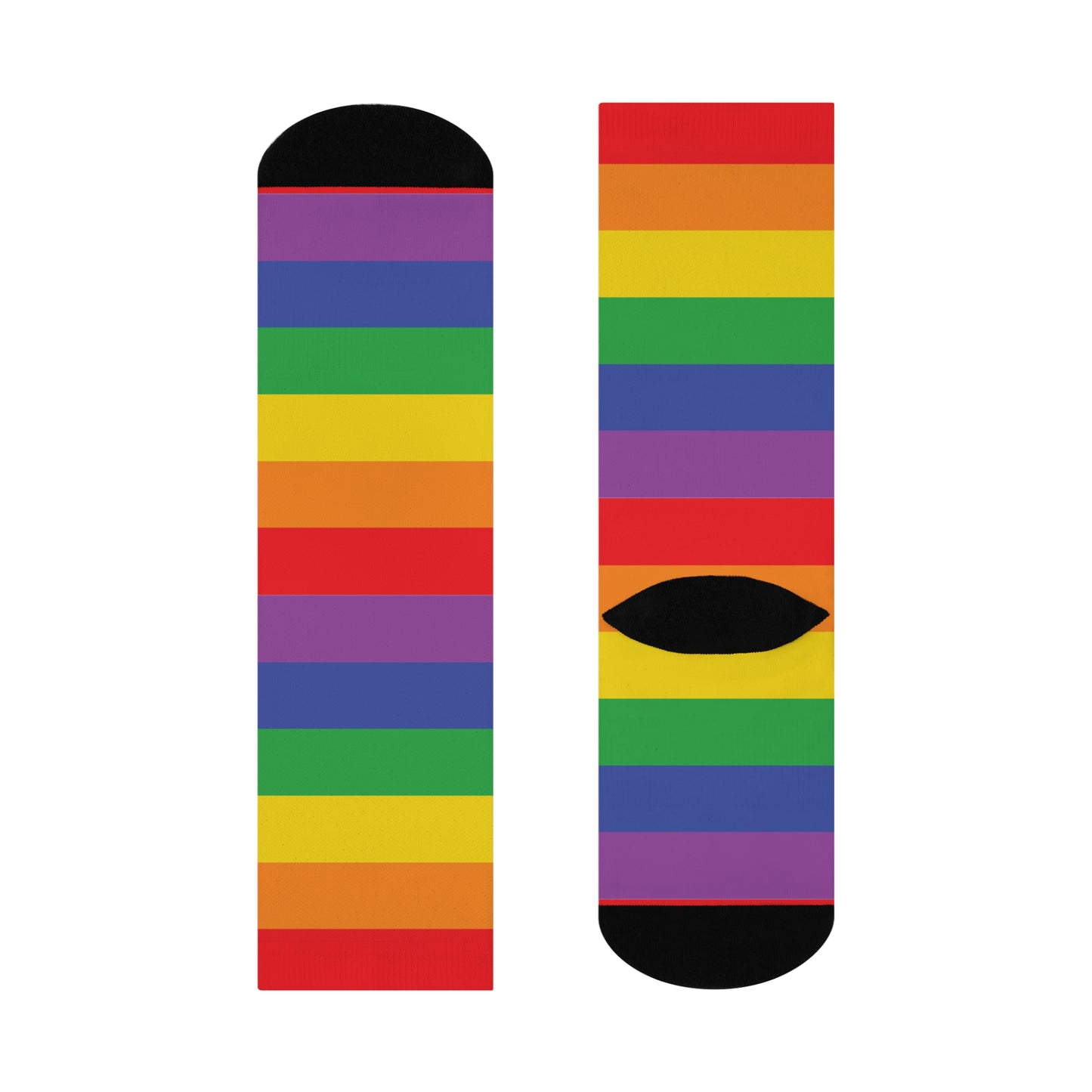 Vibrant Rainbow Striped Cushioned Crew Socks | Colorful Socks Pride Festival, Gay Lesbian, Queer, Allies, LGBTQIA Gifts