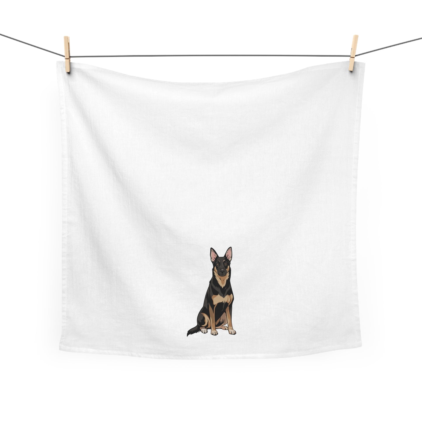 Buddy German Shepherd Dog Kitchen Tea Towel - Pet Lover Home Decor, Print Dish Hand Towels, Cute Dogs Gift, Linen Housewarming Present