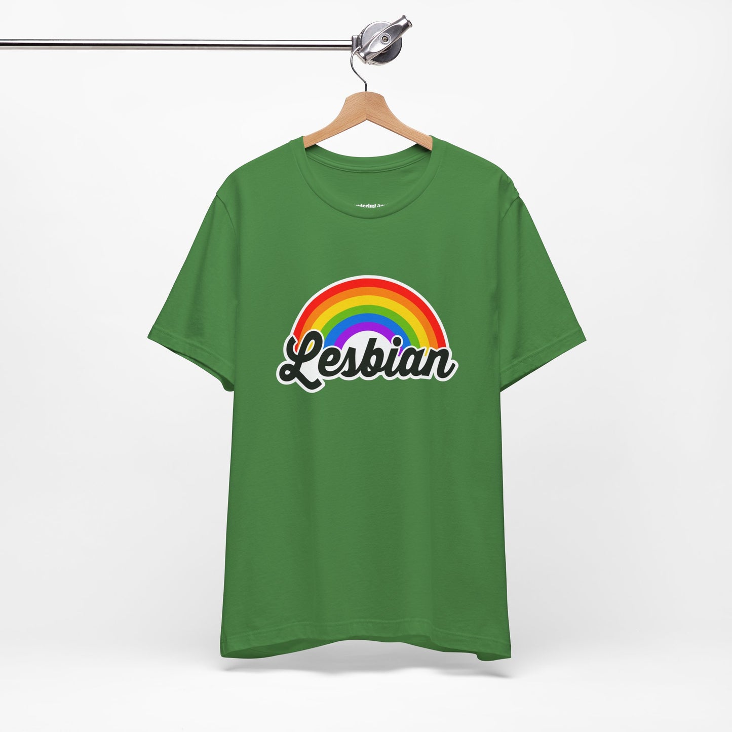Pride Rainbow Lesbian Tee, LGBTQ+ Apparel, Unisex Graphic Shirt, Pride Month Clothing, Gift for Lesbians, Rainbow Pride Fashion