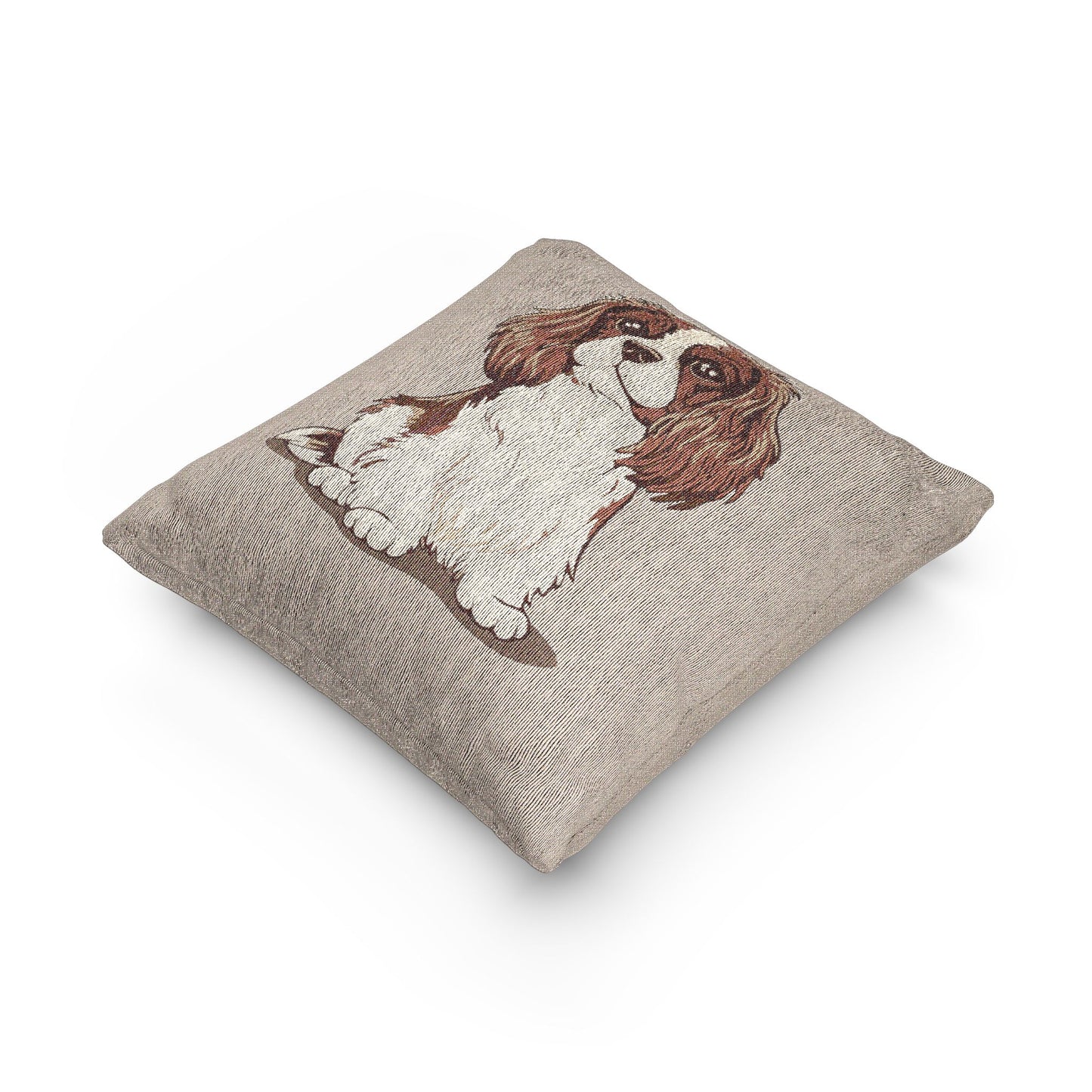 Blenheim Cavalier King Charles Spaniel Dog Woven Pillow Square Decorative Throw Cushion Home Decor Puppy Dogs Pet Lover Gift
