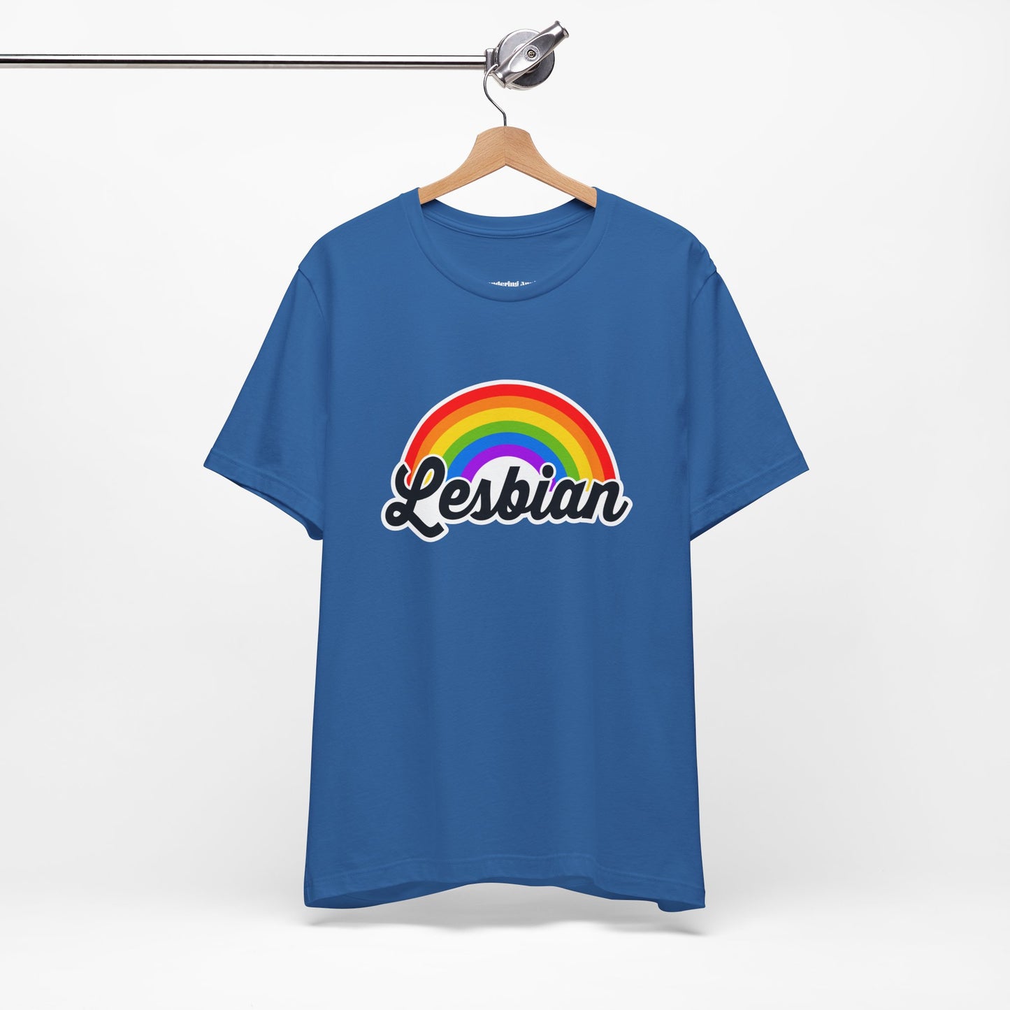 Pride Rainbow Lesbian Tee, LGBTQ+ Apparel, Unisex Graphic Shirt, Pride Month Clothing, Gift for Lesbians, Rainbow Pride Fashion