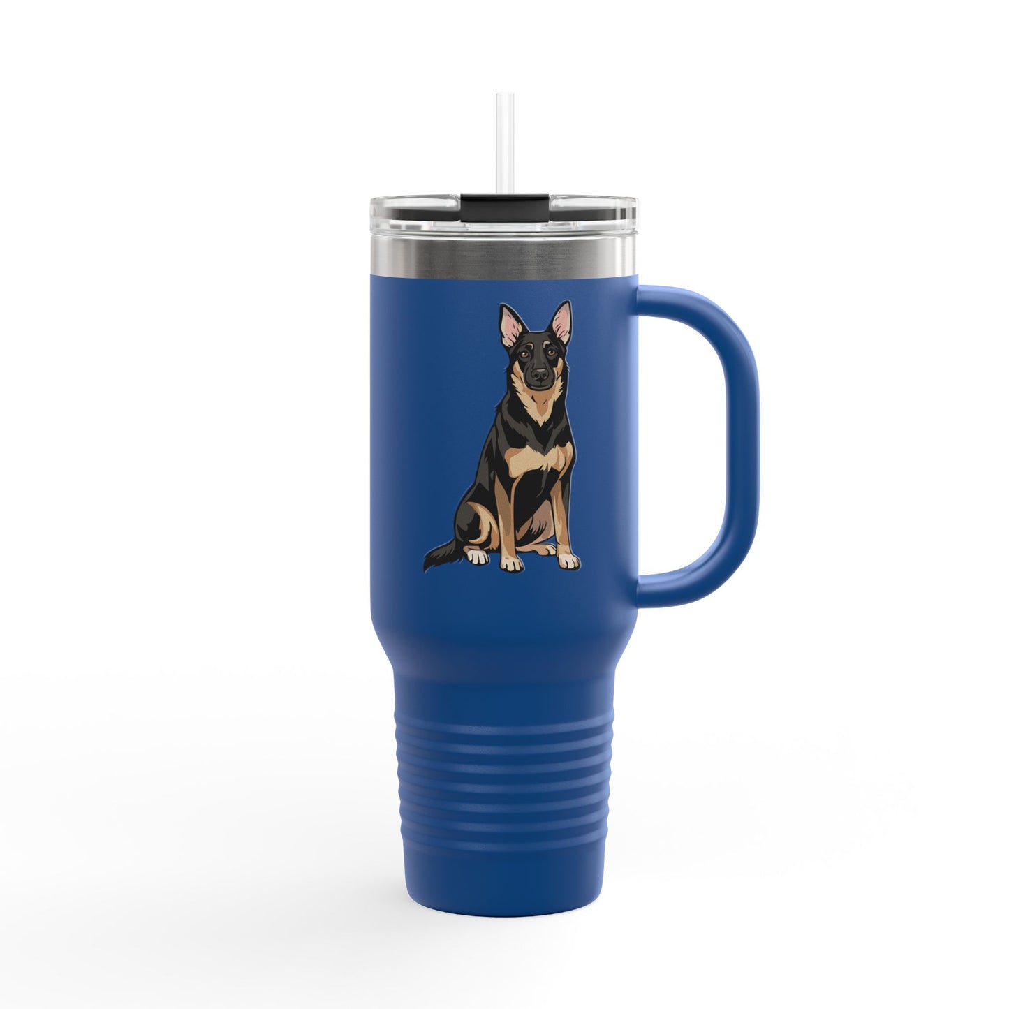 Buddy German Shepherd Dog Insulated Travel Mug, Dog Lover Gift, Pet Owner Present, Puppy Dogs Drinkware Coffee Mugs, Water Bottle