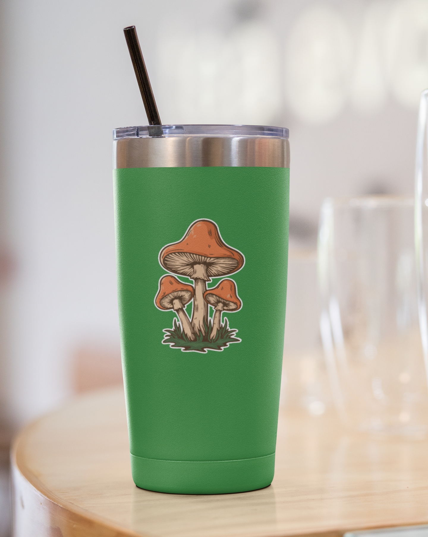 Retro Mushroom Sticker, 3" Orange Mushrooms Vinyl Decal Stickers 70s Shrooms Waterproof Decals for Car, Water Bottle, Laptop 1970s Vibe