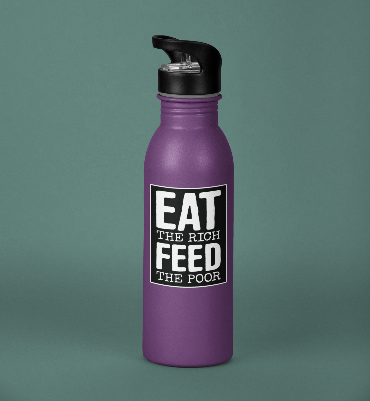 Eat The Rich Feed The Poor Sticker - Waterproof, Fade-Resistant Decal Stickers Black