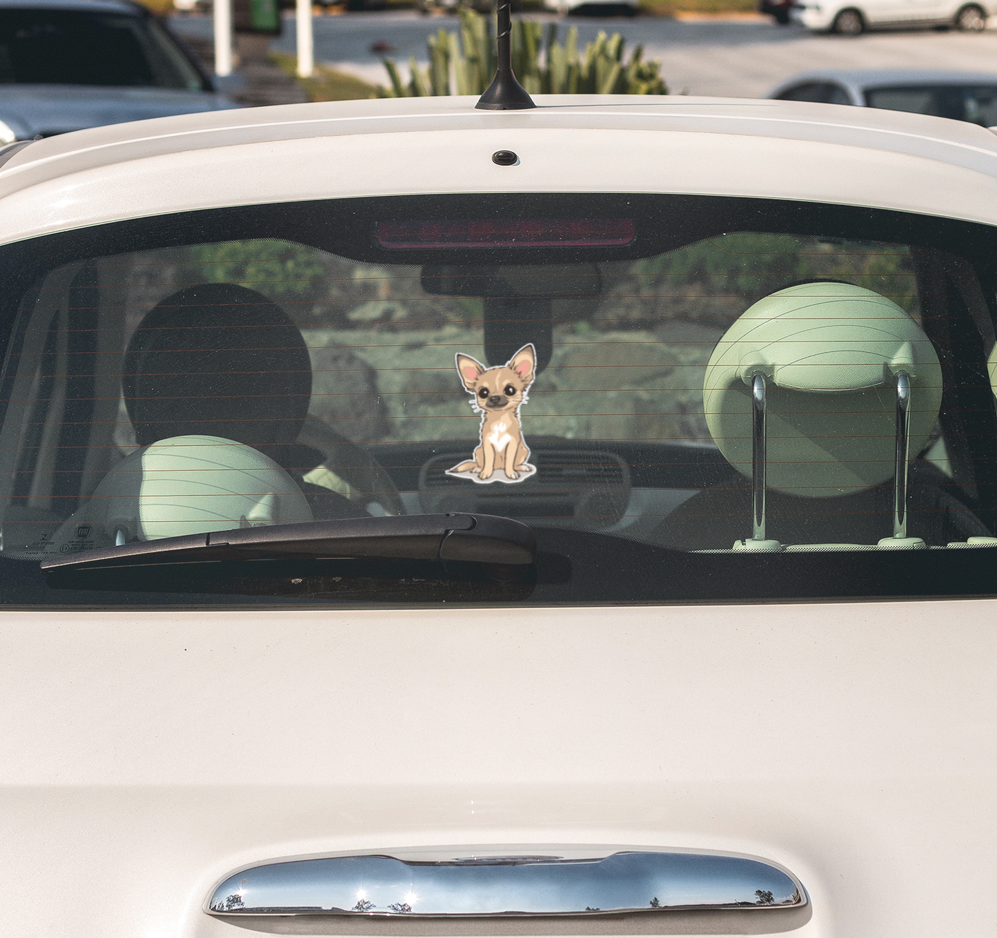 Twila Chihuahua Puppy Dog Sticker - Waterproof, Fade-Resistant Decal Stickers Tan Short Coat Chihuahuas Dogs