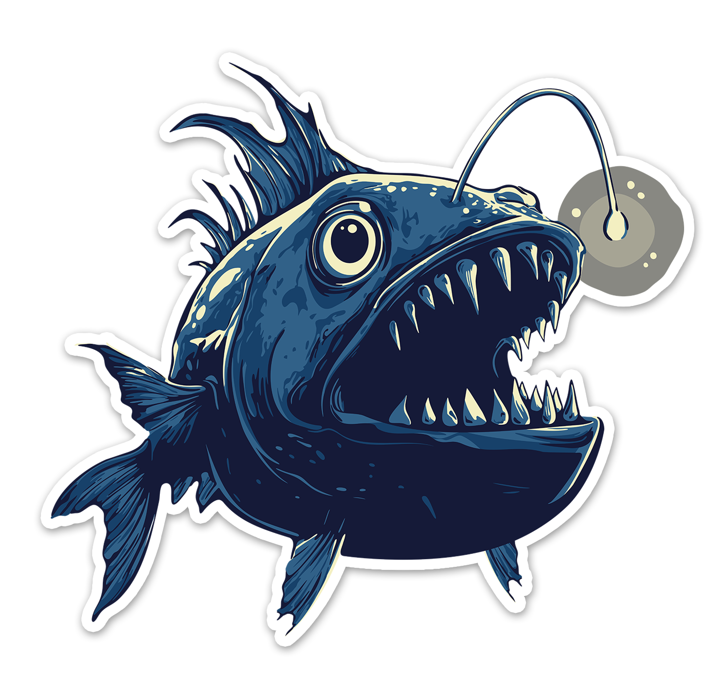 3.5" Deep Sea Anglerfish Sticker - Deep Sea Angler Fish Decal Stickers
