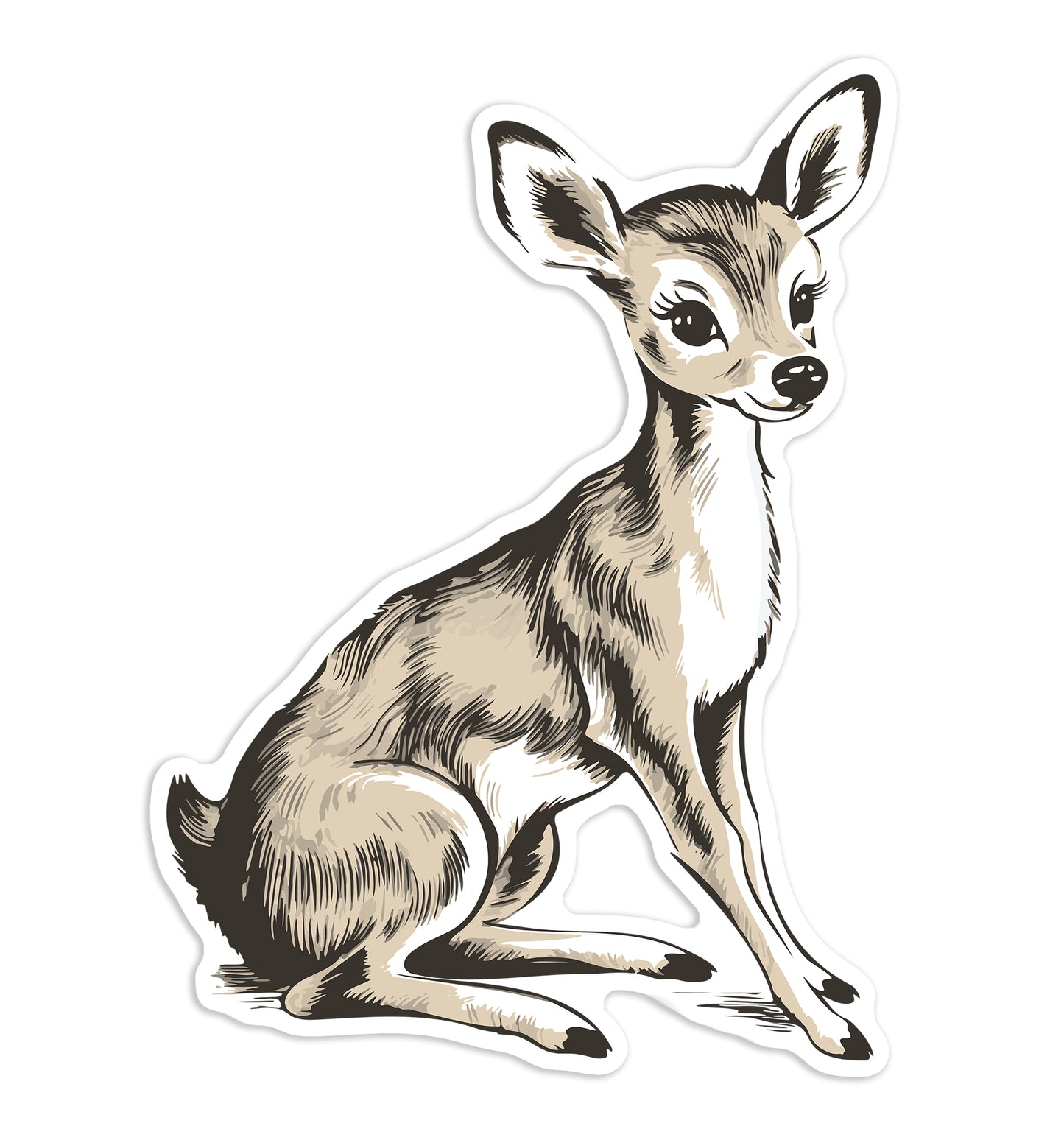 Deer Forest Animal Sticker - 3" Little Doe Woodland Animals Vinyl Stickers Waterproof Cute Foxes Decal Stickers, Nature Lover Gifts