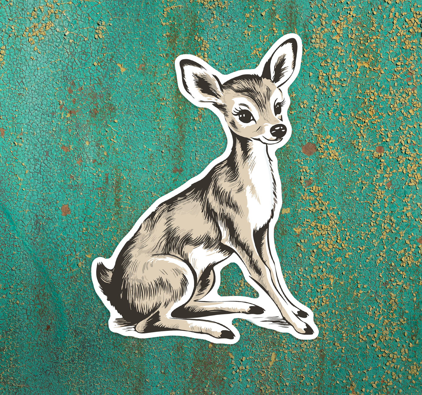 Deer Forest Animal Sticker - 3" Little Doe Woodland Animals Vinyl Stickers Waterproof Cute Foxes Decal Stickers, Nature Lover Gifts