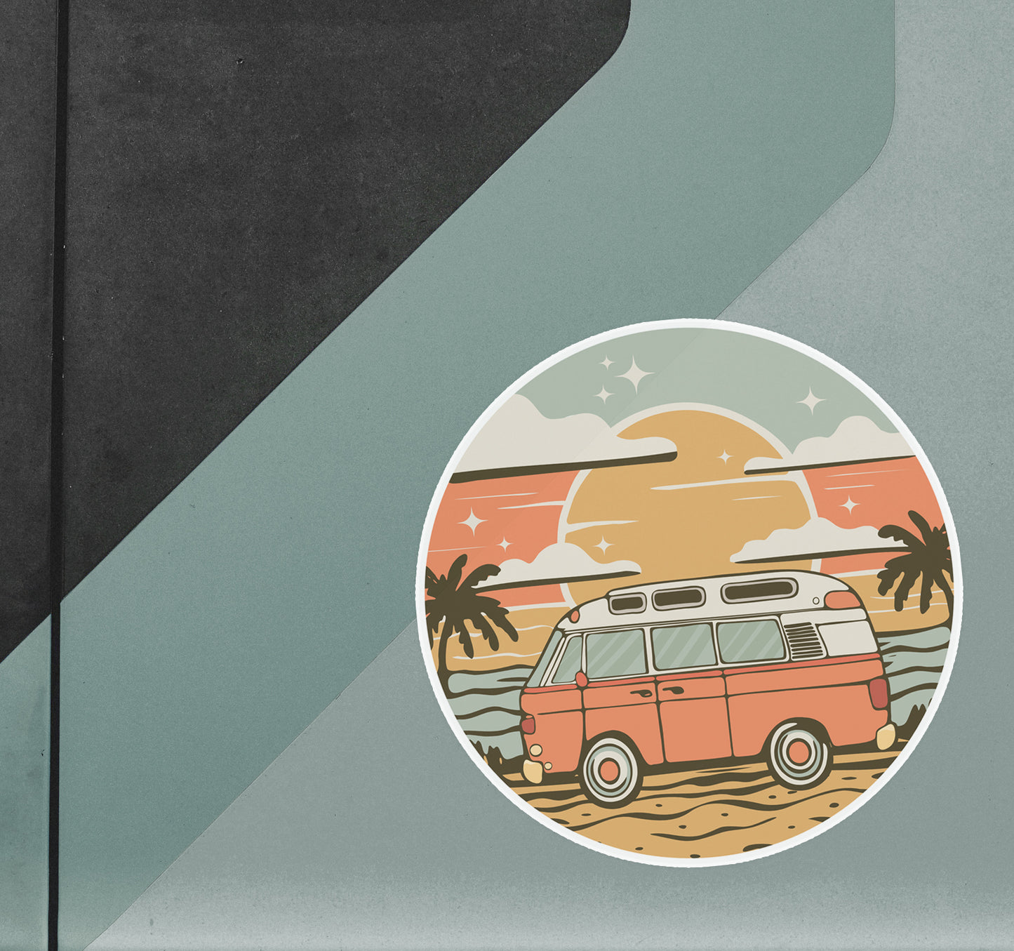 Vanlife Nomad Sticker 4 Pack - 3.5" Camper Van Vinyl Decal Stickers Retro RV Caravan Camping Roadtrip Travel Waterproof Decals Bundle