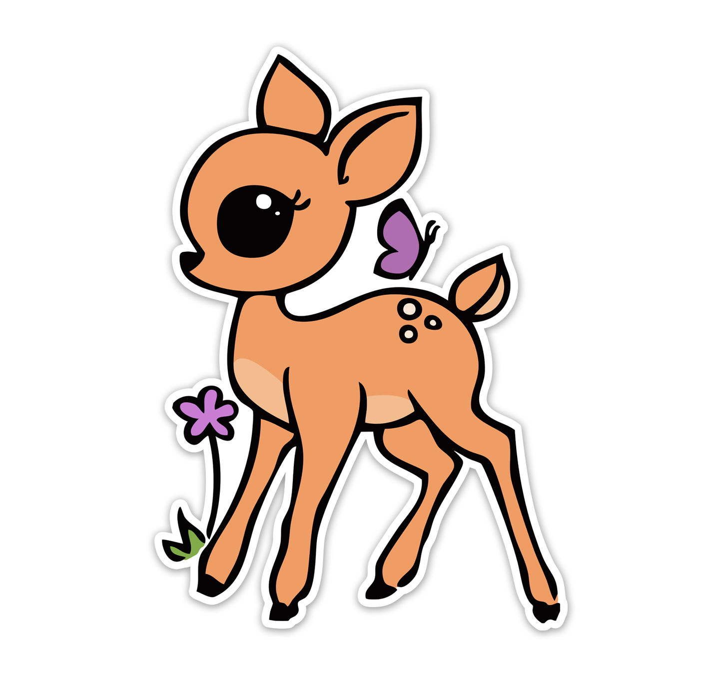 Little Fawn Forest Animal Sticker - 3" Baby Deer Woodland Animals Vinyl Stickers Waterproof Cute Foxes Decal Stickers, Nature Lover Gifts