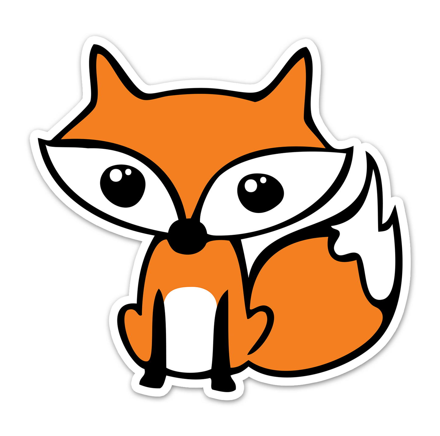 Little Fox Sticker - 3.5" Cute Foxes Vinyl Waterproof Foxes Decal Stickers Nature Animals Laptop, Water Bottle, Car Stickers 1, 3 & 5 Pack