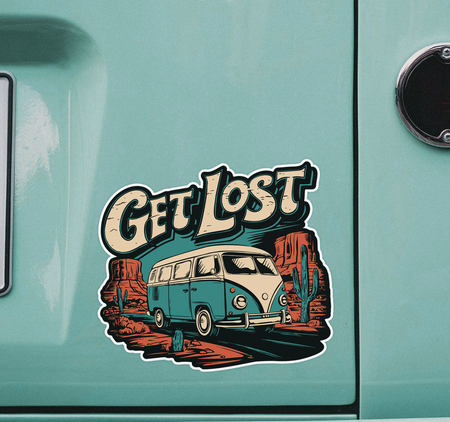 Vanlife Nomad Sticker 4 Pack - 3.5" Camper Van Vinyl Decal Stickers Retro RV Caravan Camping Roadtrip Travel Waterproof Decals Bundle
