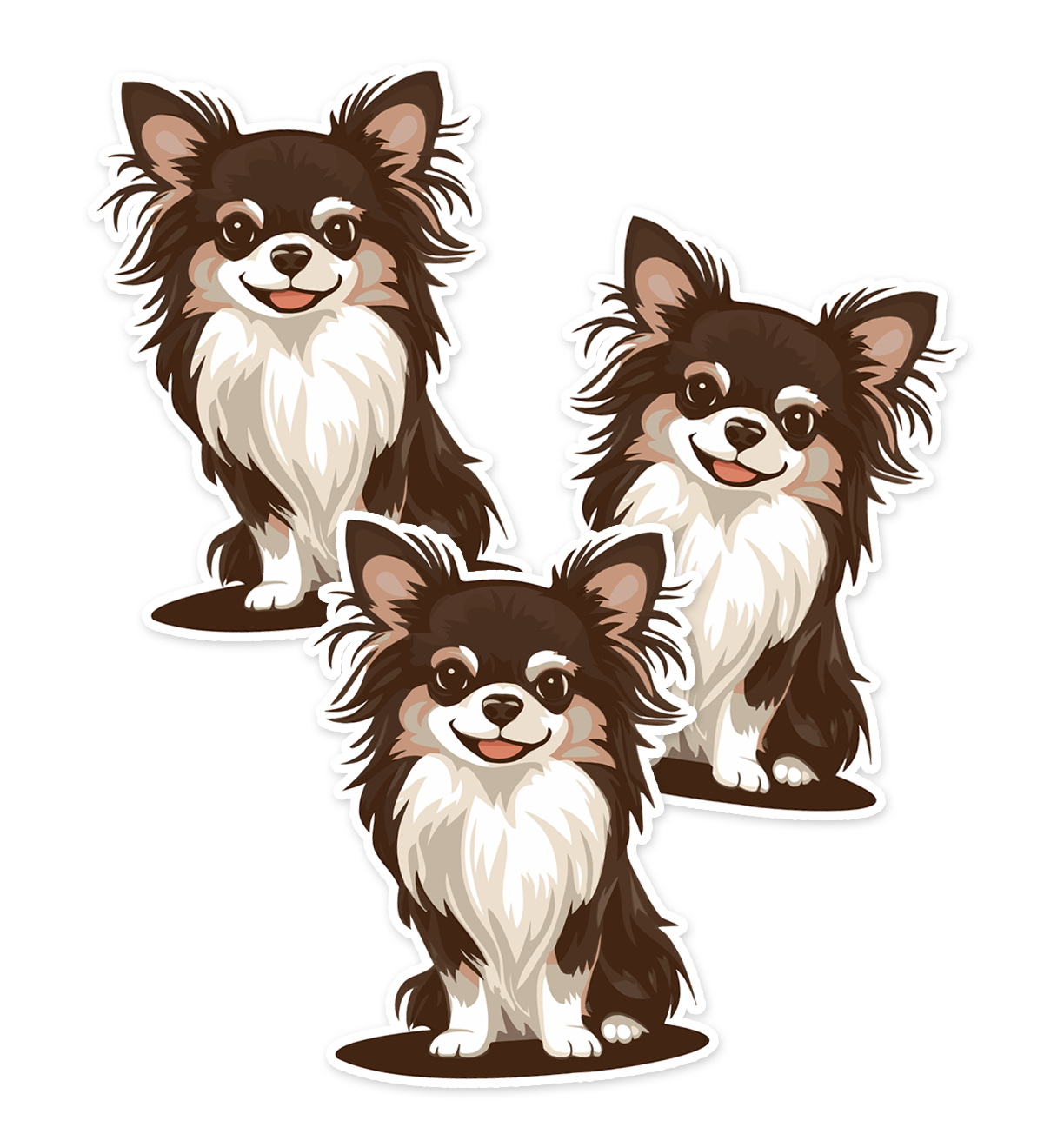 Koda Long Haired Chihuahua Puppy Dog Sticker - Waterproof, Fade-Resistant Decal Stickers