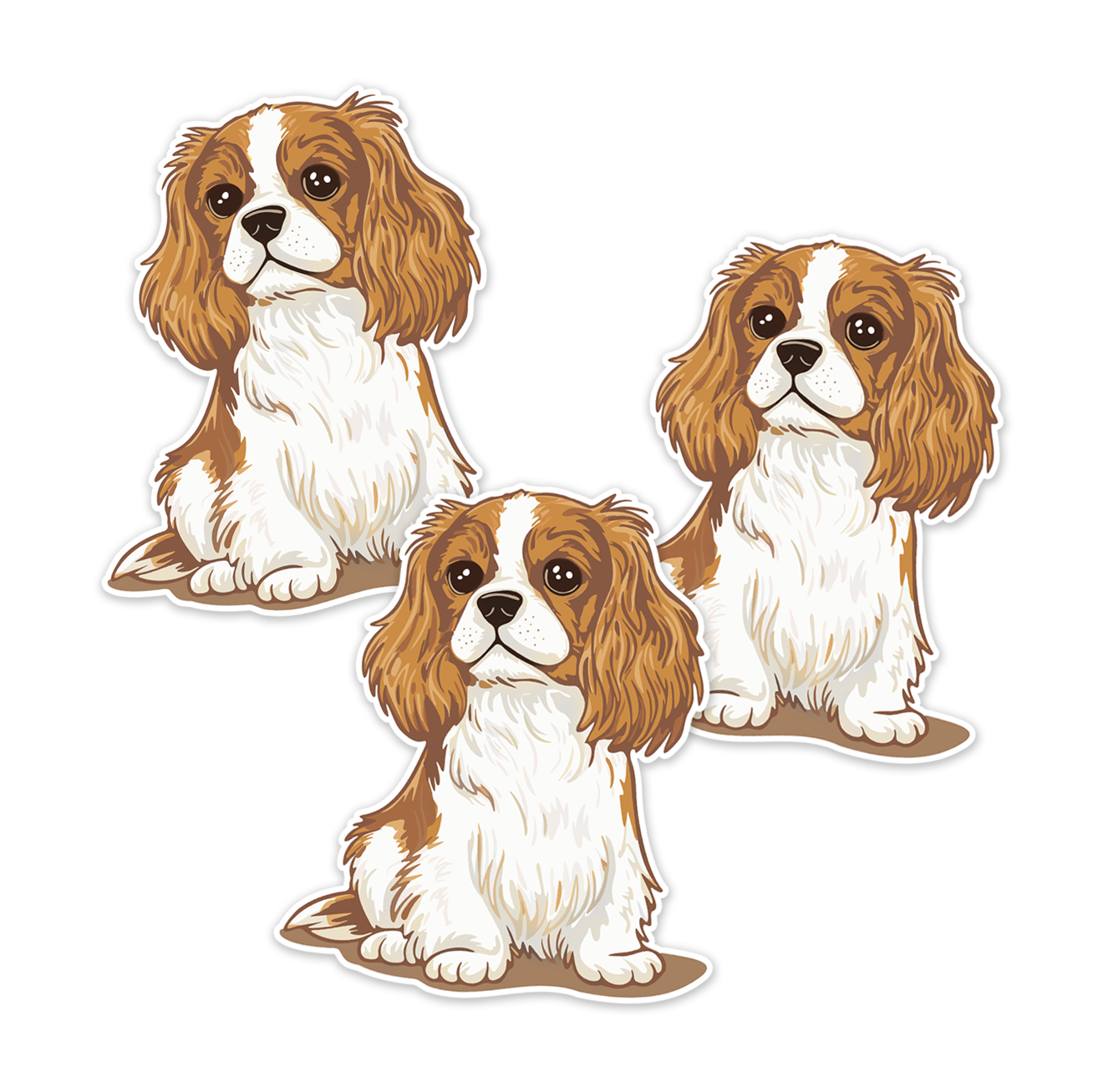 Louie Blenheim Cavalier King Charles Spaniel Puppy Dog Sticker - Waterproof, Fade-Resistant Decal Stickers