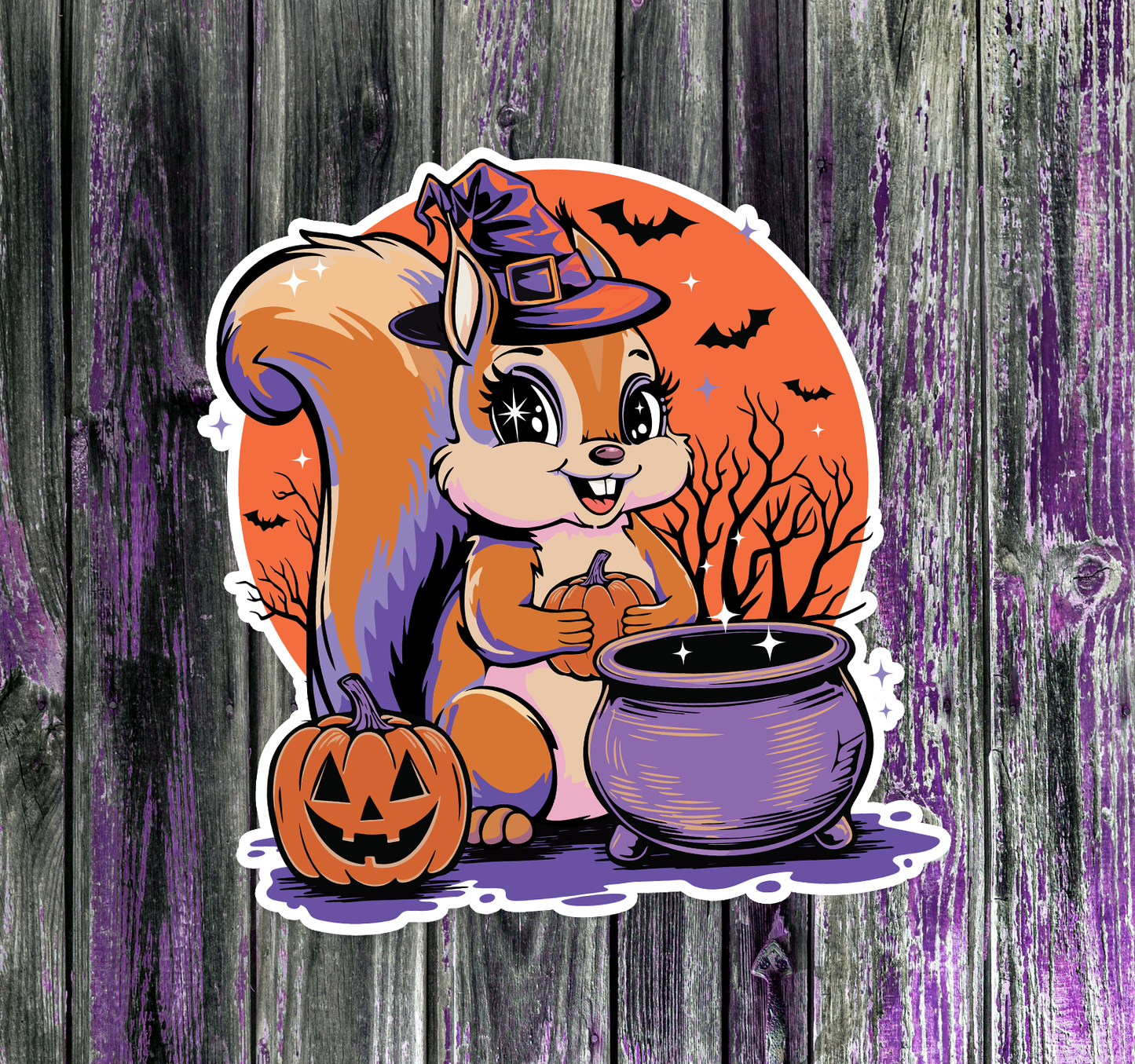 3" Squirrels Holiday Sticker Pack: 5 Squirrel Festive Holidays Vinyl Decal Stickers Christmas, Halloween