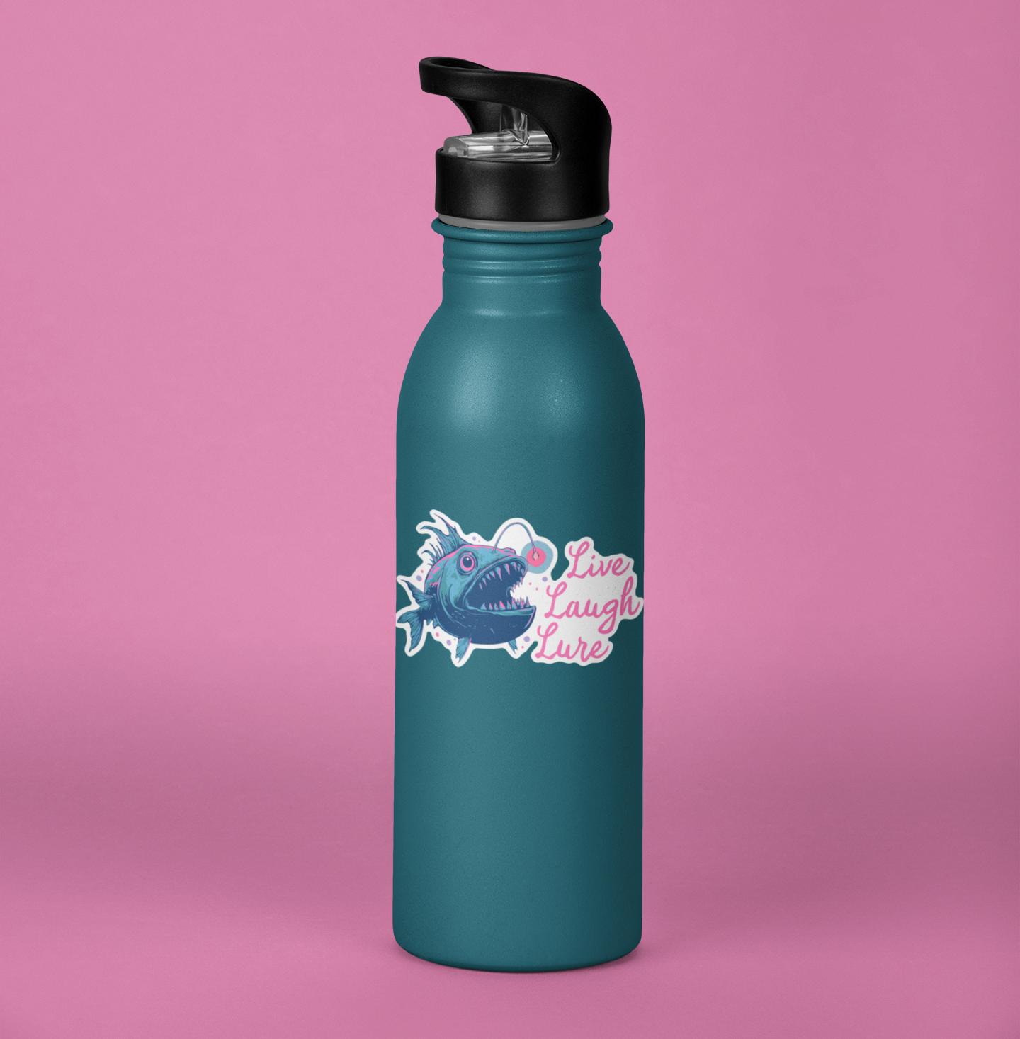 3.5" Anglerfish Live Laugh Lure Sticker - Deep Sea Angler Fish Decal Stickers