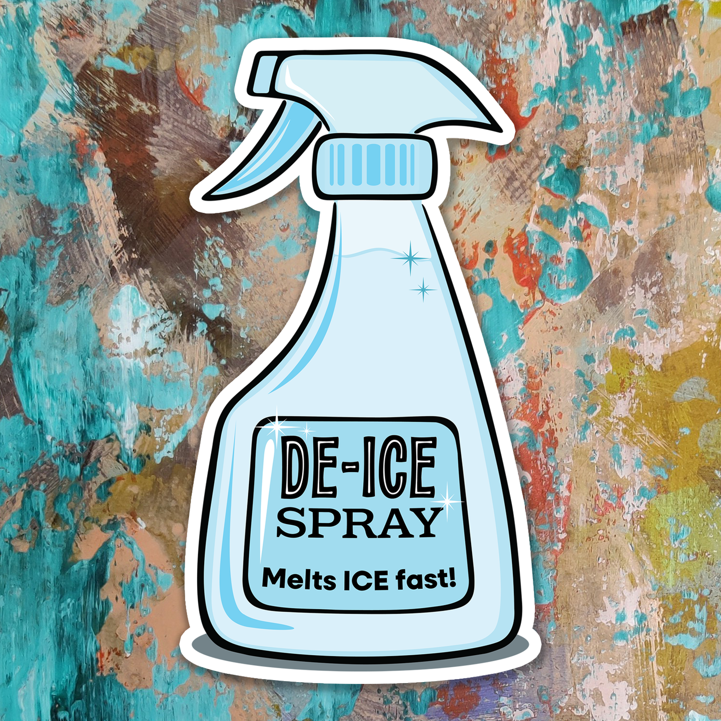 4" De-ICER Spray Bottle Sticker - Melt ICE, Abolish ICE, Human Rights Leftist Vinyl Decal Stickers Waterproof Outdoor, Political Humor