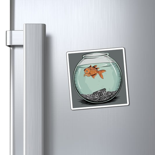 Dead Goldfish In A Fishbowl Magnet, Funny Political Magnets, Leftist Liberal Humor, Fish Floating in Bowl Car or Fridge Decor Gifts