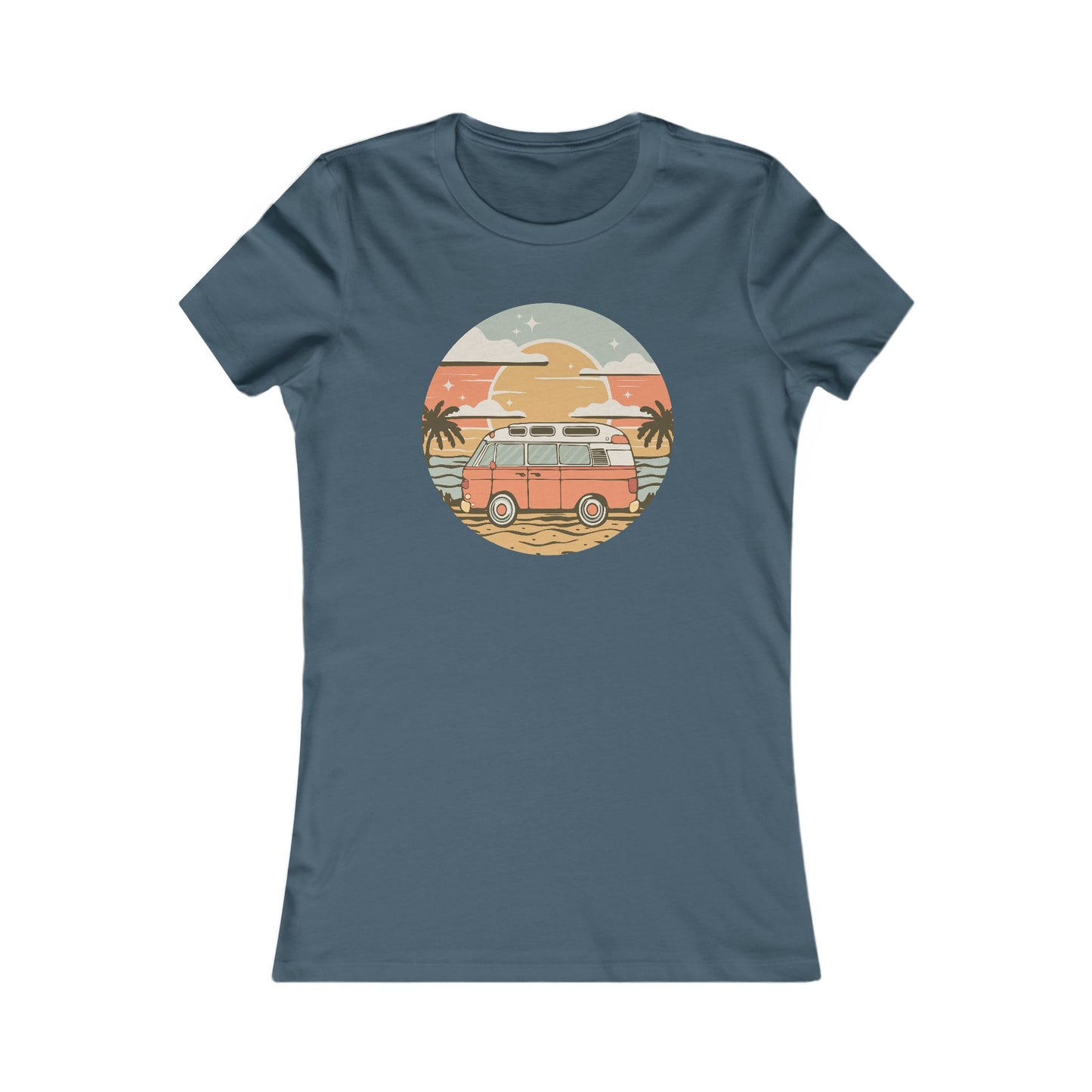 Vintage Van Dreams Nomad Campervan Women's Fitted T-shirt Vanlife Camping Tee