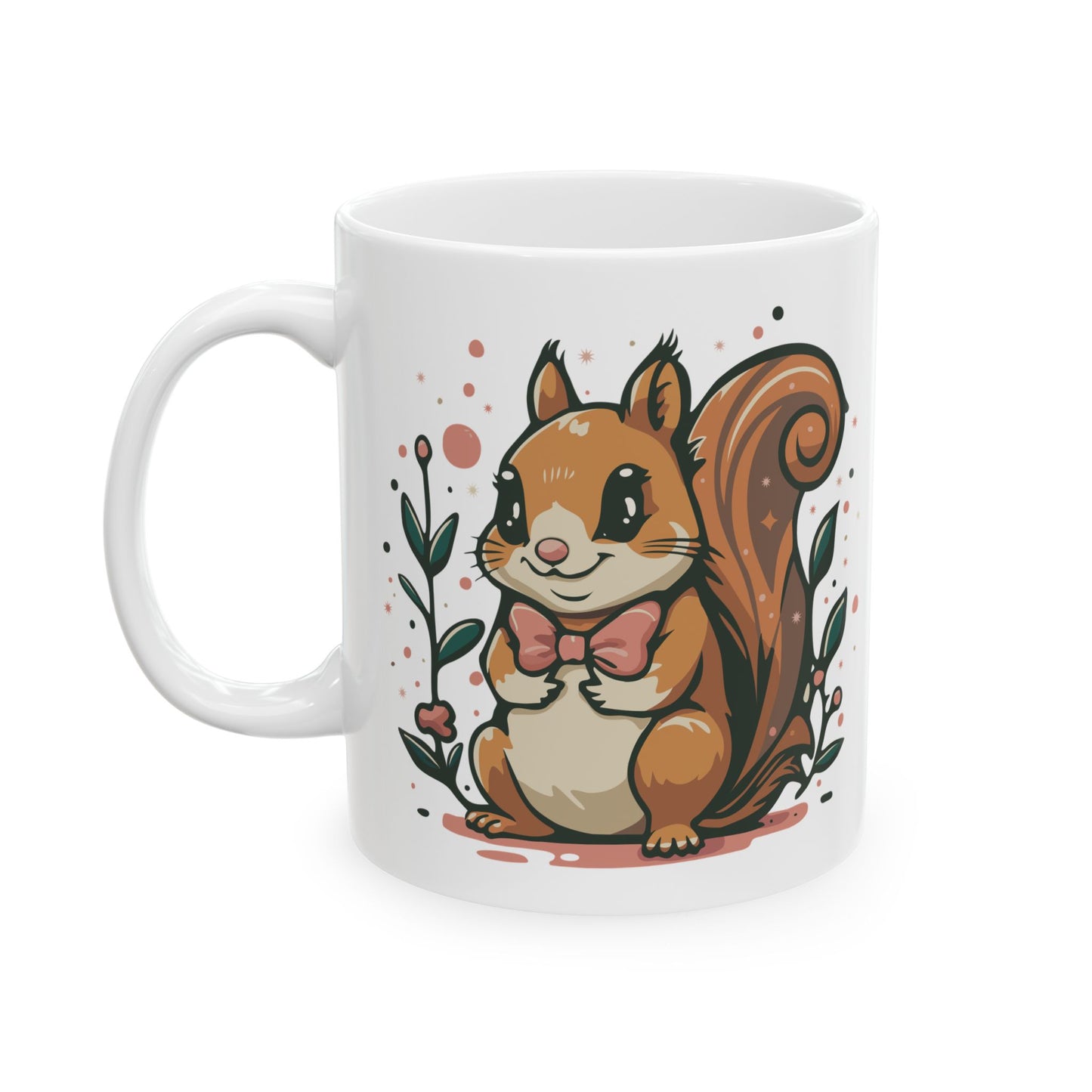 Woodland Squirrel Ceramic Coffee Tea Mug 11oz with Cute Squirrel Print