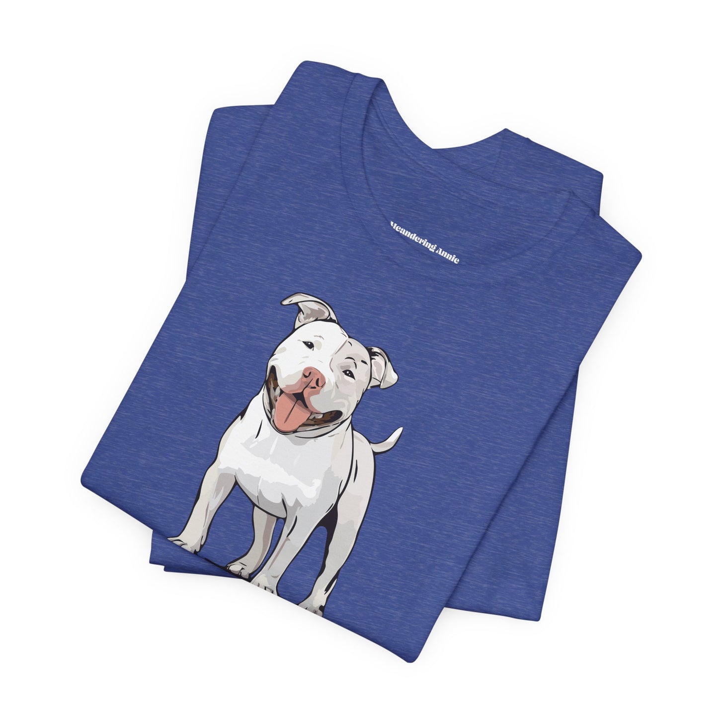 White American Pit Bull Terrier Dog T-shirt: Pitbull Puppy Dogs Unisex Short Sleeve Tee, Pet Owner Dog Mom Dad Shirt