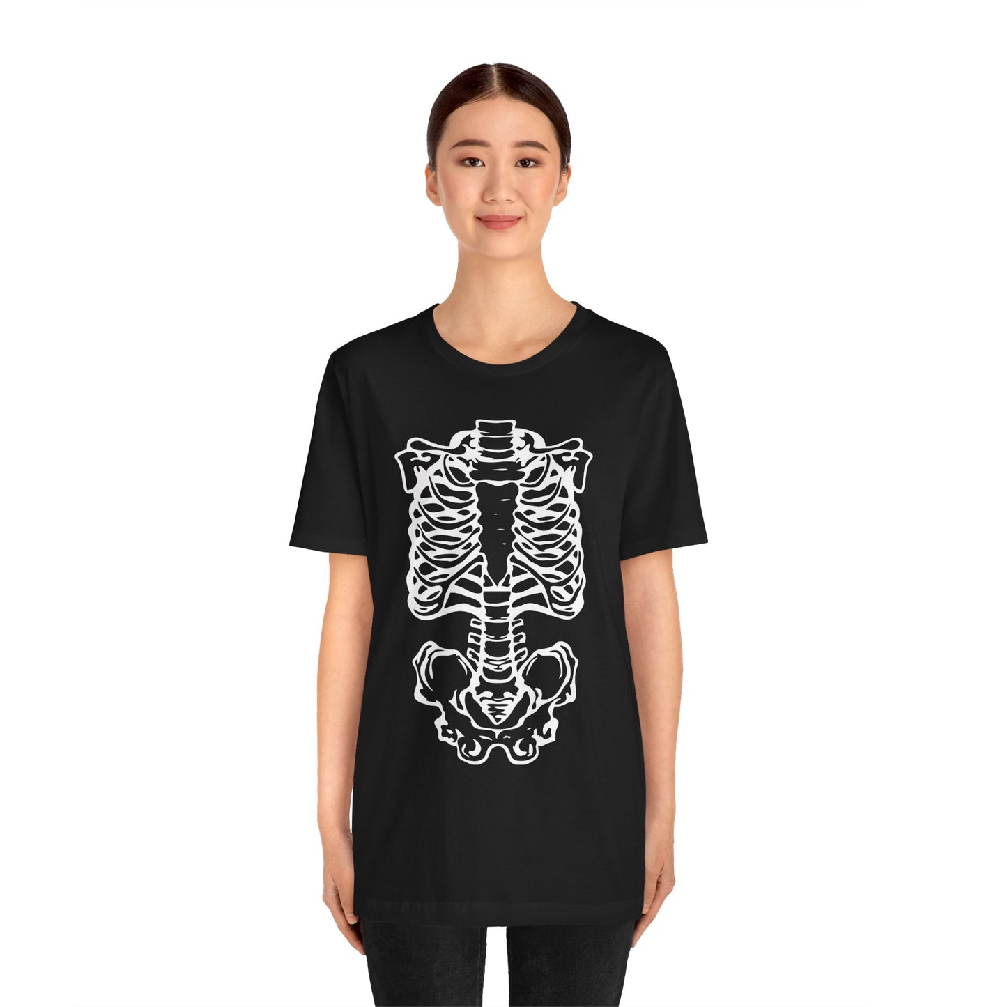 Skeleton Rib Cage Black T-shirt Unisex Jersey Short Sleeve Tee Mens Womens Halloween Gothic shirt