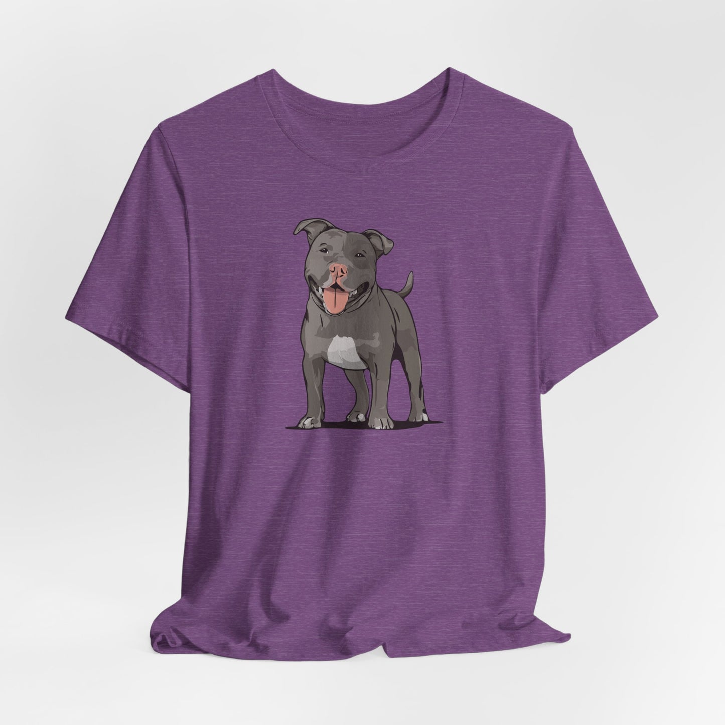Gray Pitbull Dog T-shirt: Pit Bull Puppy Dogs Unisex Short Sleeve Tee, Pet Owner Gift, Dog Mom Dad Shirt