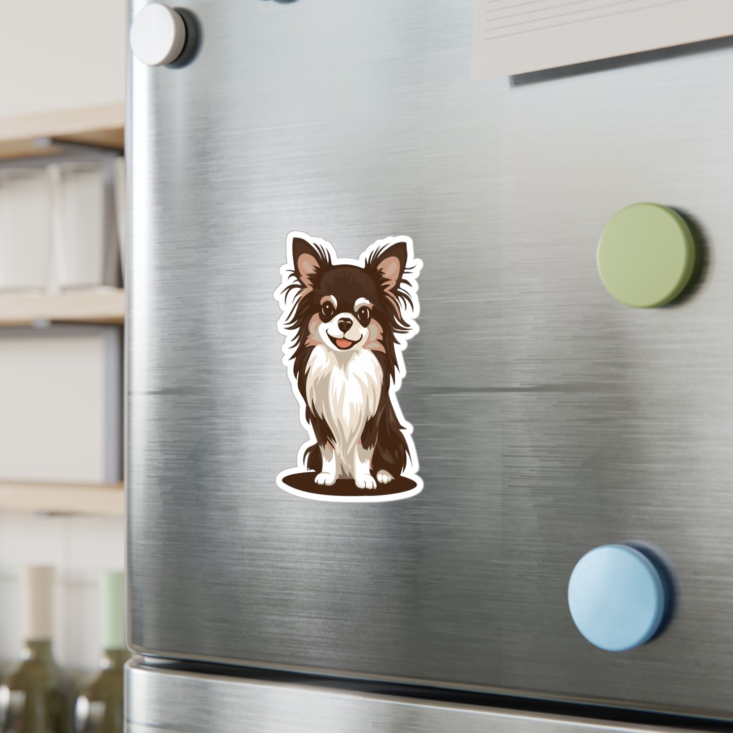 Long Haired Chihuahua Dog Pet Vinyl Decal Sticker - Waterproof Kiss-Cut Vinyl Decals