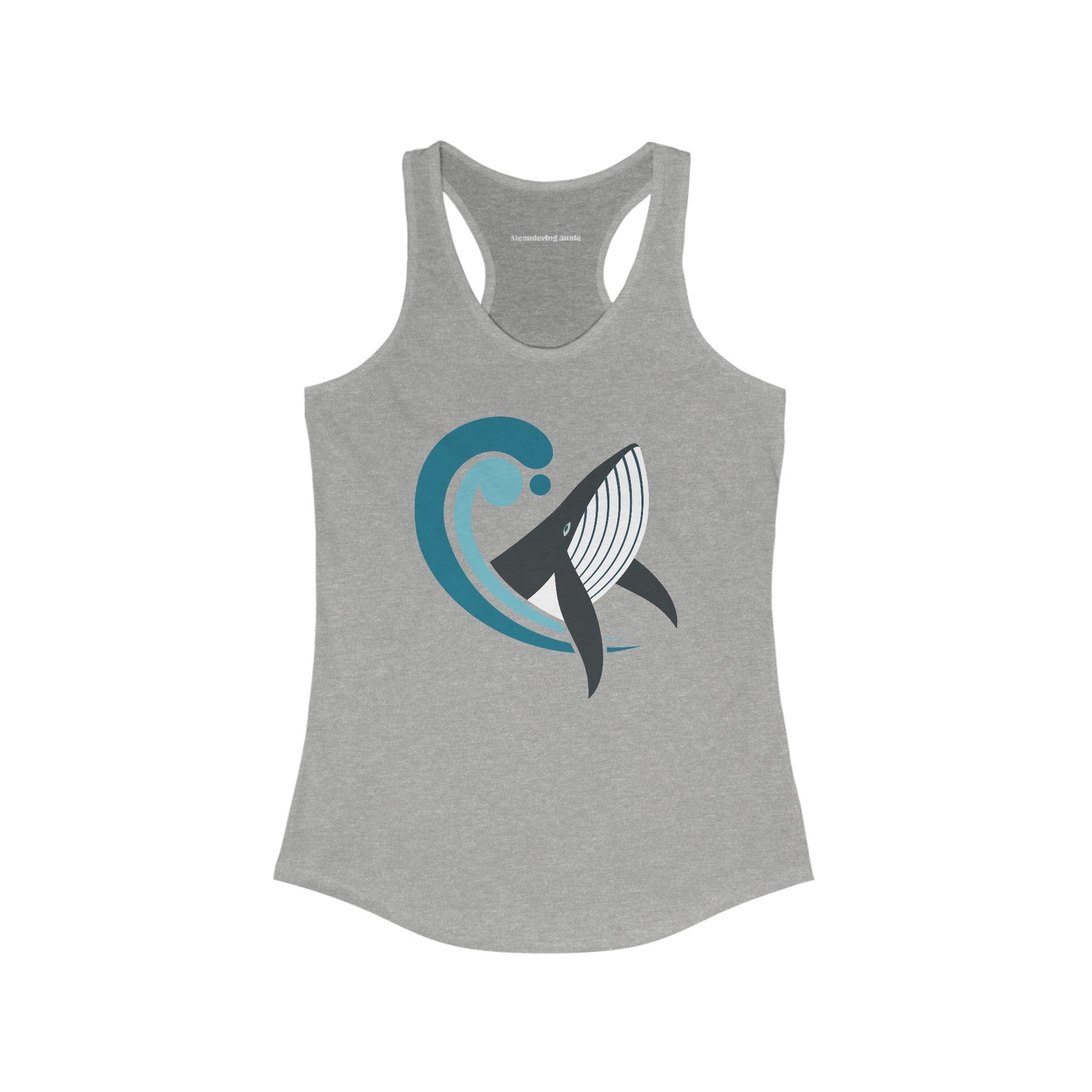 Majestic Whale Women's Racerback Tank Top with Retro Whale Sea Animal Ocean Design