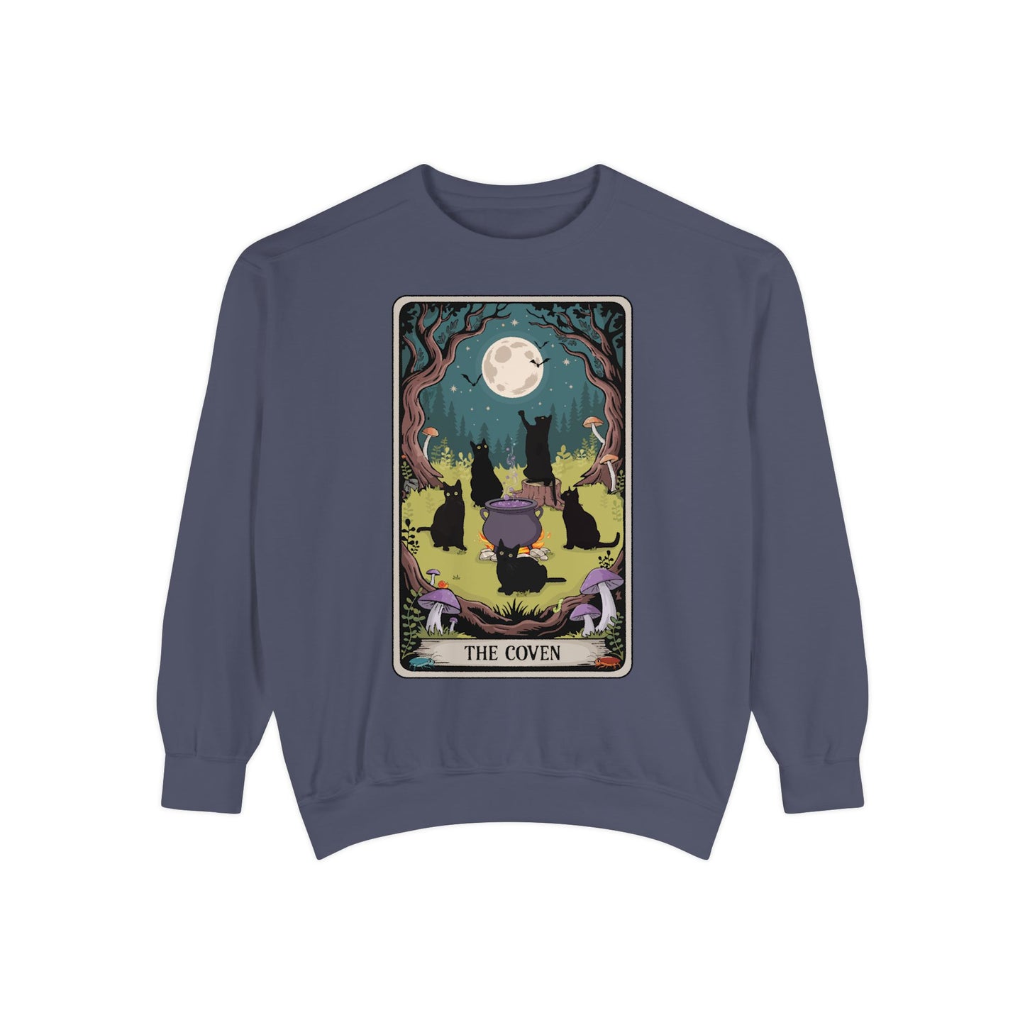 Black Cats Tarot Card The Coven, Witchy Cat Sweatshirt, Goth Halloween Top, Pagan Witch Sweatshirts