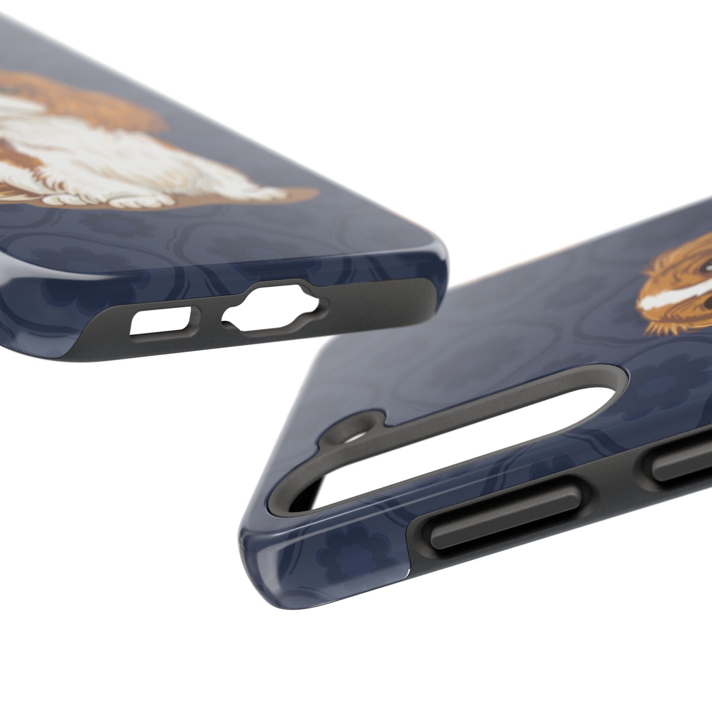 Cavalier King Charles Spaniel Dog Phone Case, Tough Phone Cases Pet Dogs Blue Pattern