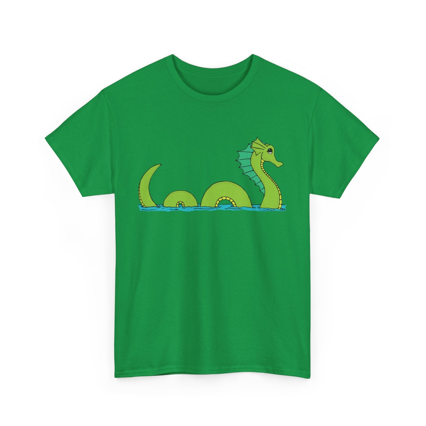 Sea Serpent T-shirt Unisex Heavy Cotton Tee - Mens Womens Loch Ness Sea Monster