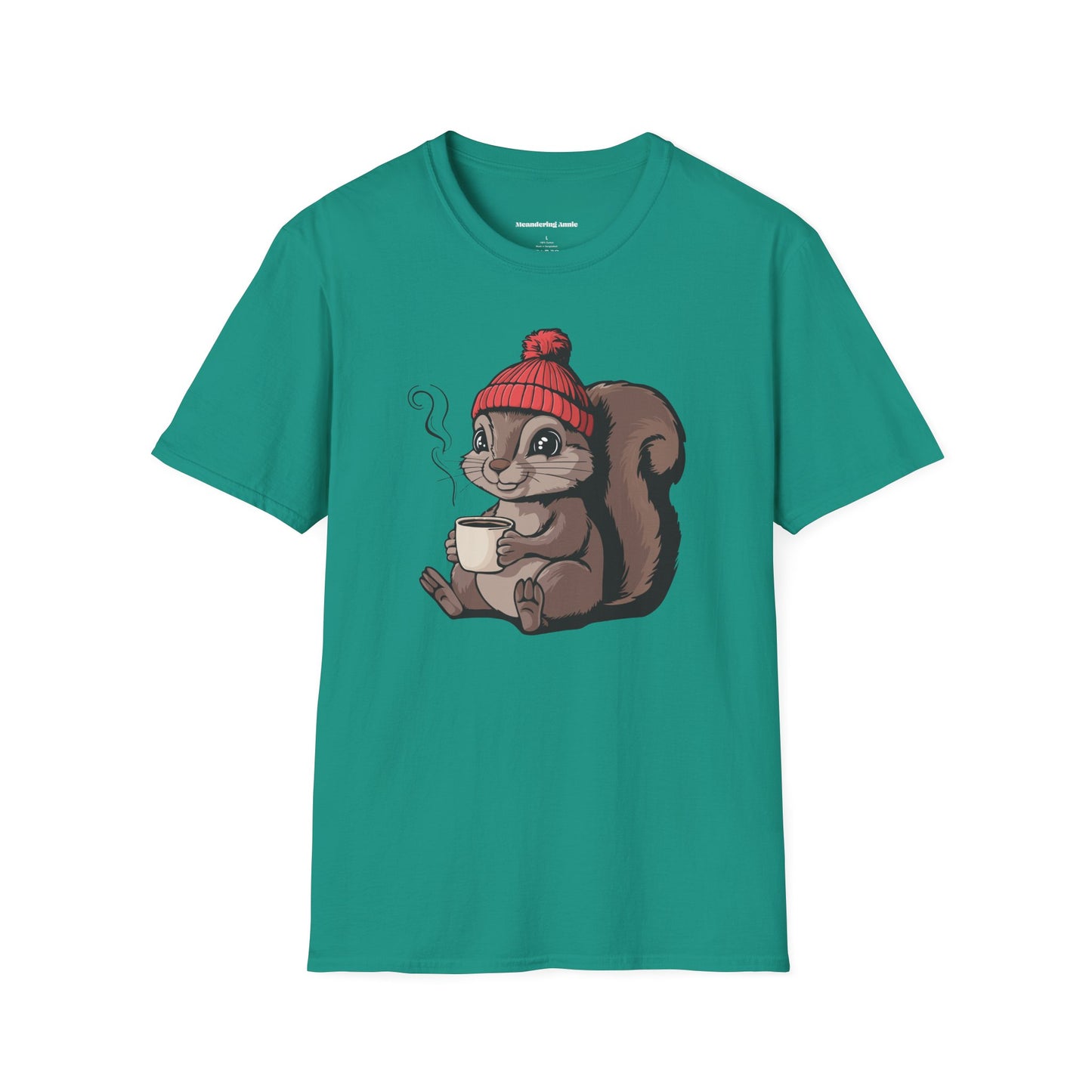 Cozy Squirrel T-shirt, Fall Autumn Squirrels Graphic Tee Shirts Men Women Unisex Short Sleeve Cotton Top