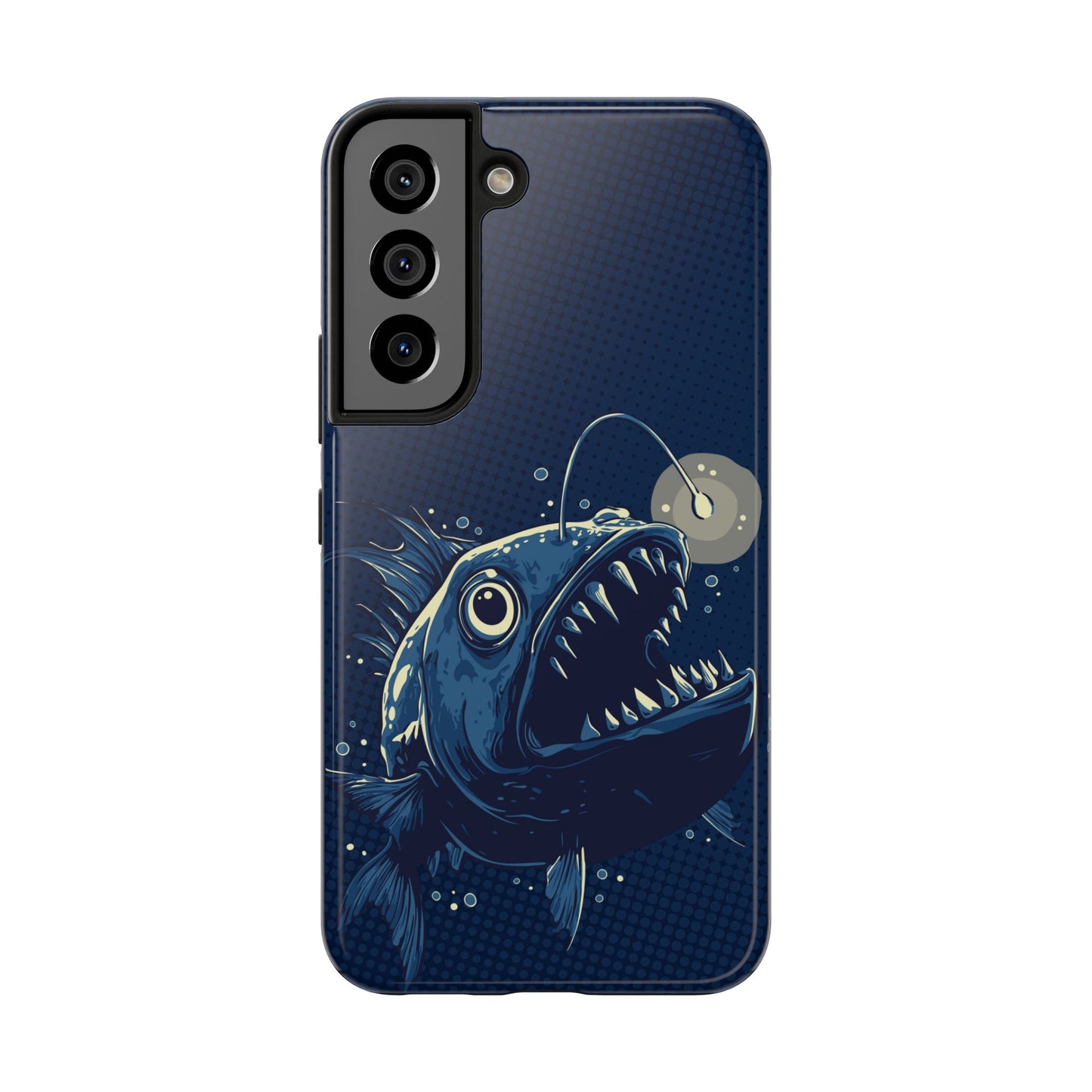 Deep Sea Anglerfish Cell Phone Case, Angler Fish Nautical Dark Ocean Marine Life Tough Phone Cases