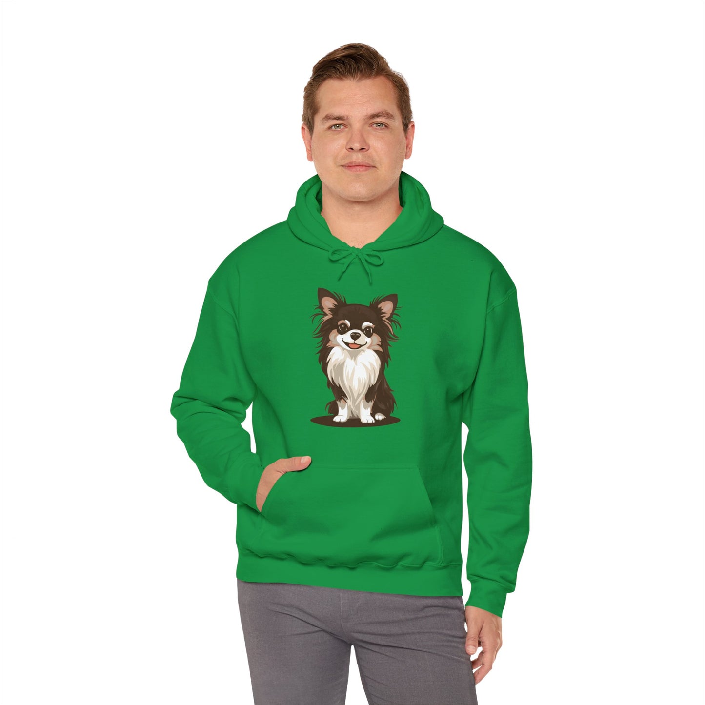 Long Haired Chihuahua Pullover Hoodie Hooded Sweatshirt Cute Chihuahuas Puppy Dog Pet Print Men Women Unisex