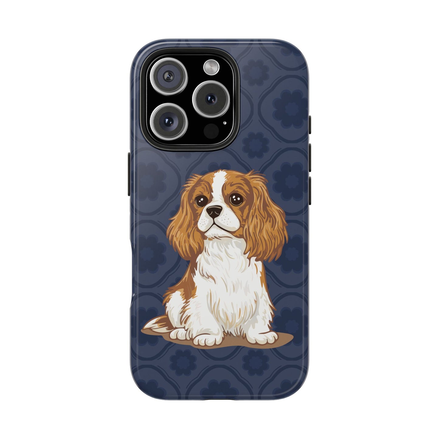 Cavalier King Charles Spaniel Dog Phone Case, Tough Phone Cases Pet Dogs Blue Pattern