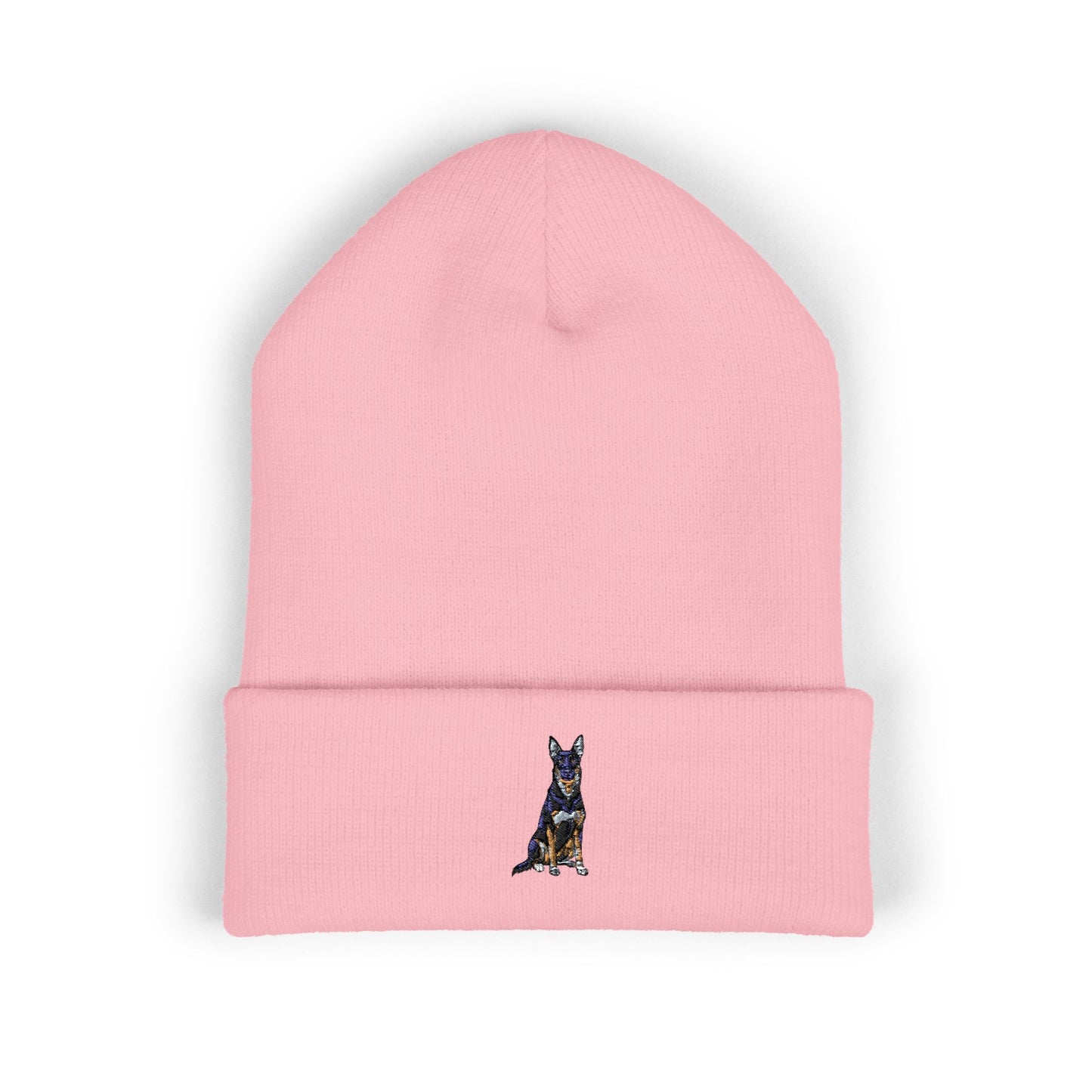 Buddy Embroidered German Shepherd Cuffed Beanie, Dog Lover Knit Hat, Winter Accessories Cap, Pet Owner Gifts, Cozy Beanies