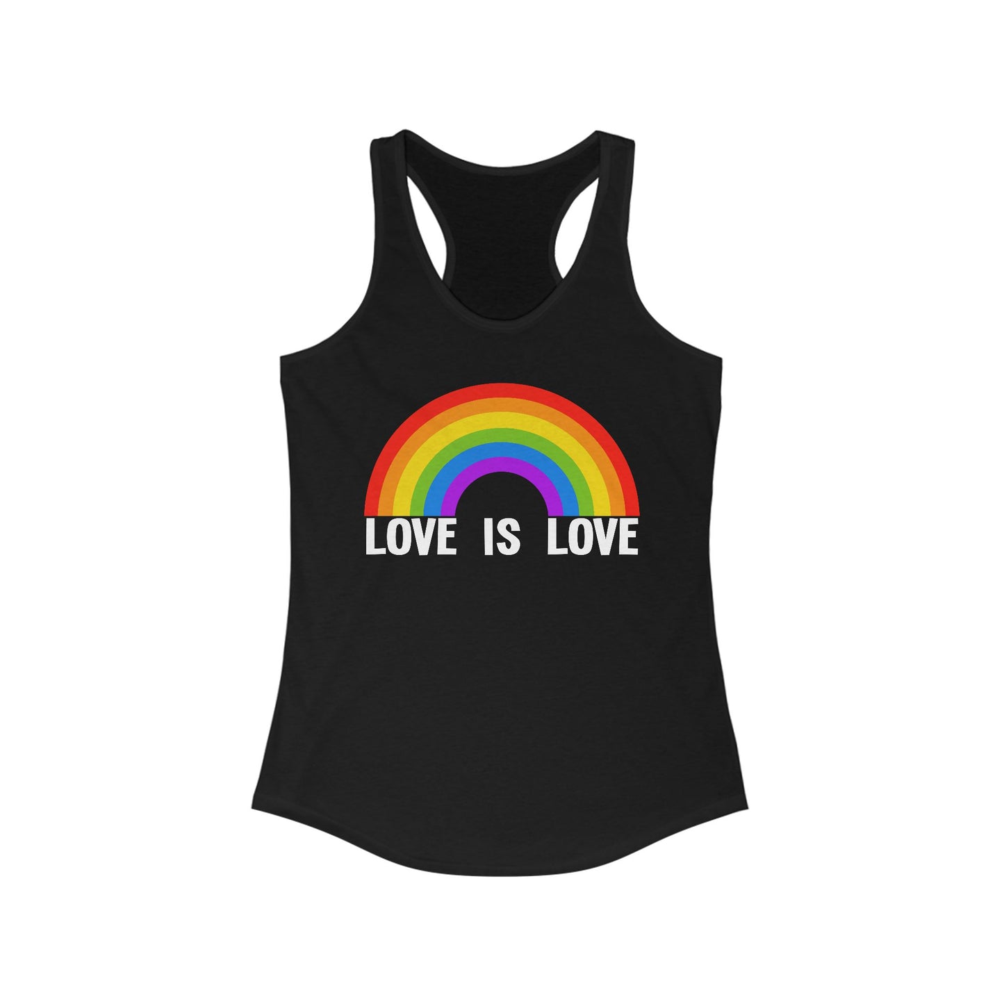 Love Is Love Tank Top, Pride Rainbow Tank - LGBTQIA+ Festival Parade, Gay Lesbian Bi Queer Summer Wear, Sleeveless Racerback Tank Tops