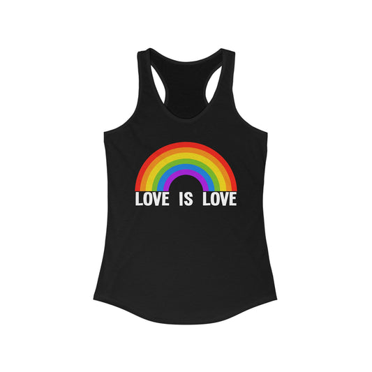 Love Is Love Tank Top, Pride Rainbow Tank - LGBTQIA+ Festival Parade, Gay Lesbian Bi Queer Summer Wear, Sleeveless Racerback Tank Tops