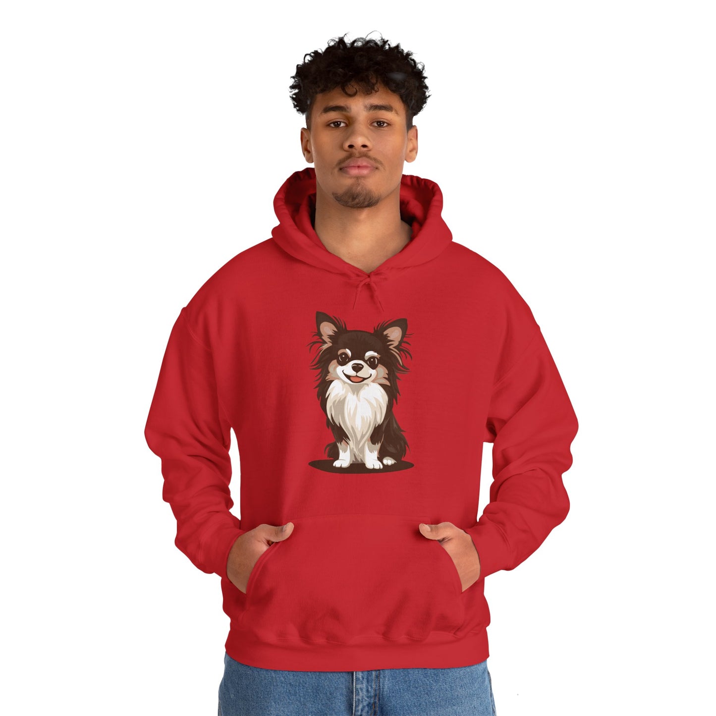 Long Haired Chihuahua Pullover Hoodie Hooded Sweatshirt Cute Chihuahuas Puppy Dog Pet Print Men Women Unisex