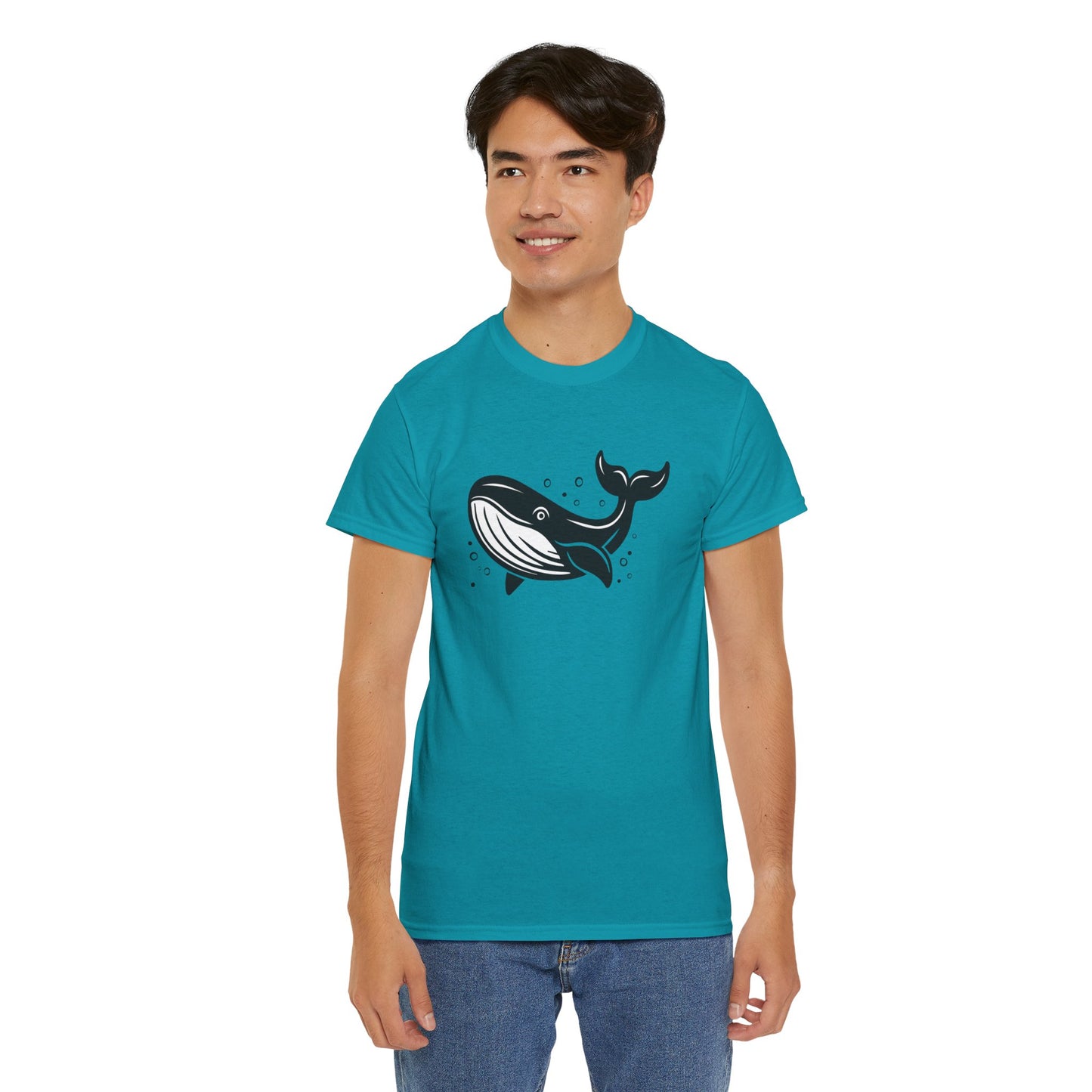 Whale Sea Animal Marine Life Print T-shirt Unisex Heavy Cotton Tee Mens Womens Shirts