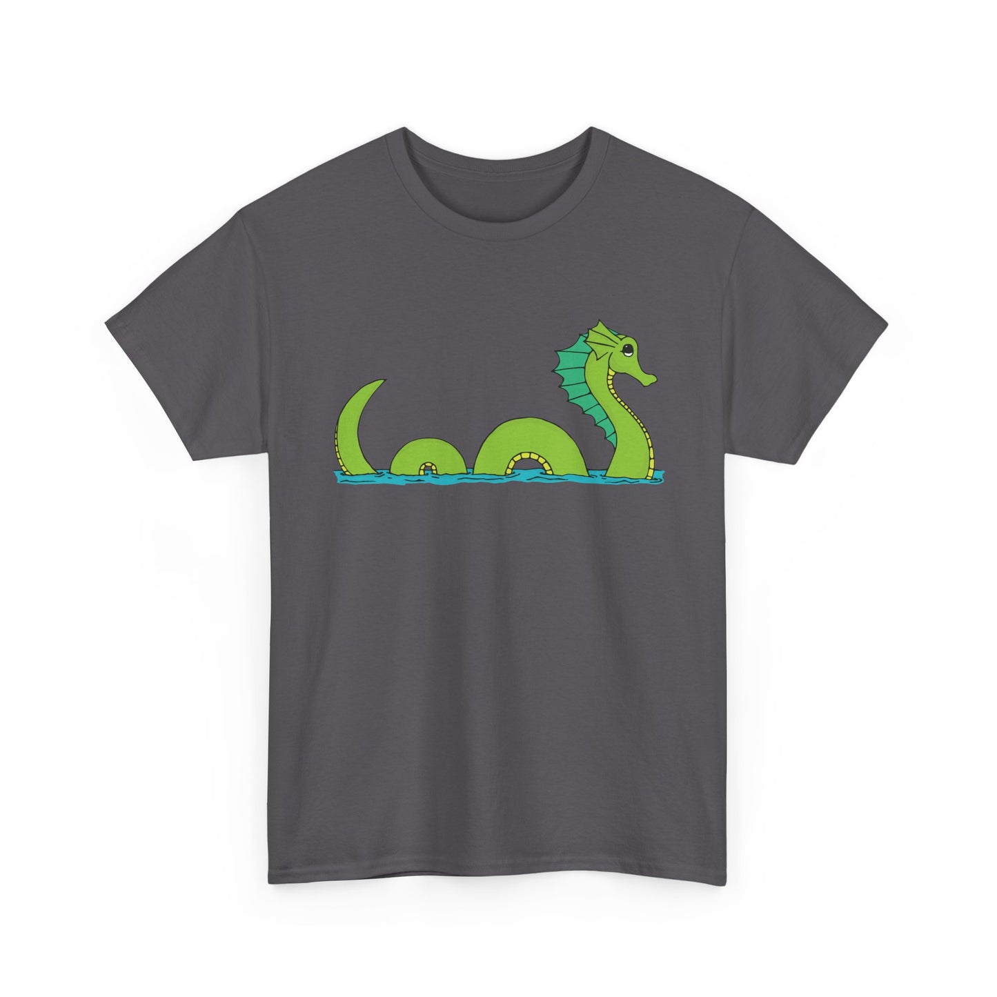 Sea Serpent T-shirt Unisex Heavy Cotton Tee - Mens Womens Loch Ness Sea Monster