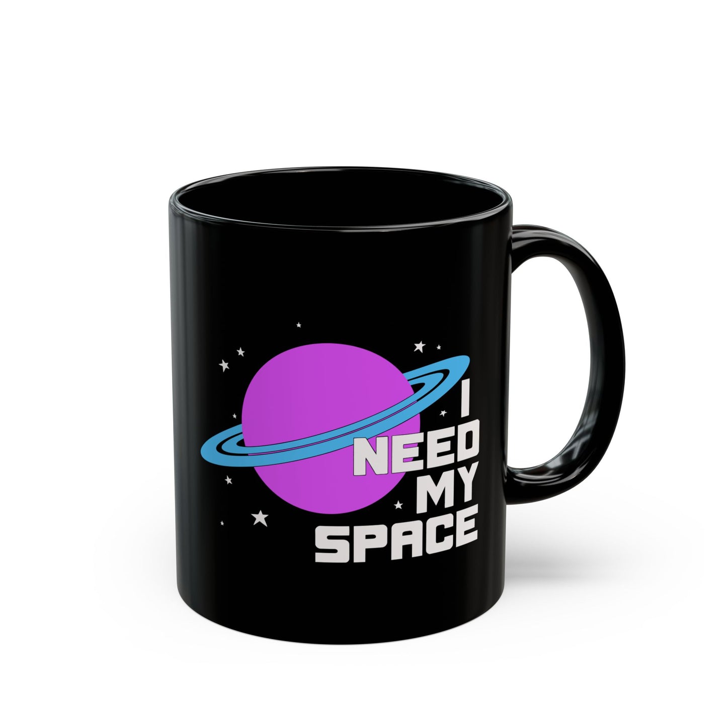 I Need My Space Black 11 Oz Ceramic Coffee Mug Outer Space Planet Science Introvert Tea Mugs Kitchen Gifts