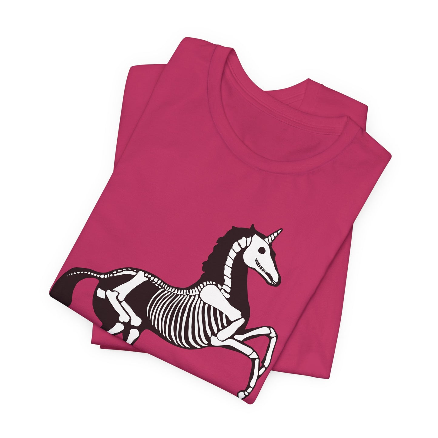 Unicorn Skeleton T-shirt - Spooky Halloween Tee Unisex Jersey Short Sleeve Gothic Unicorns Graphic Tees - Womens Mens Goth Shirts